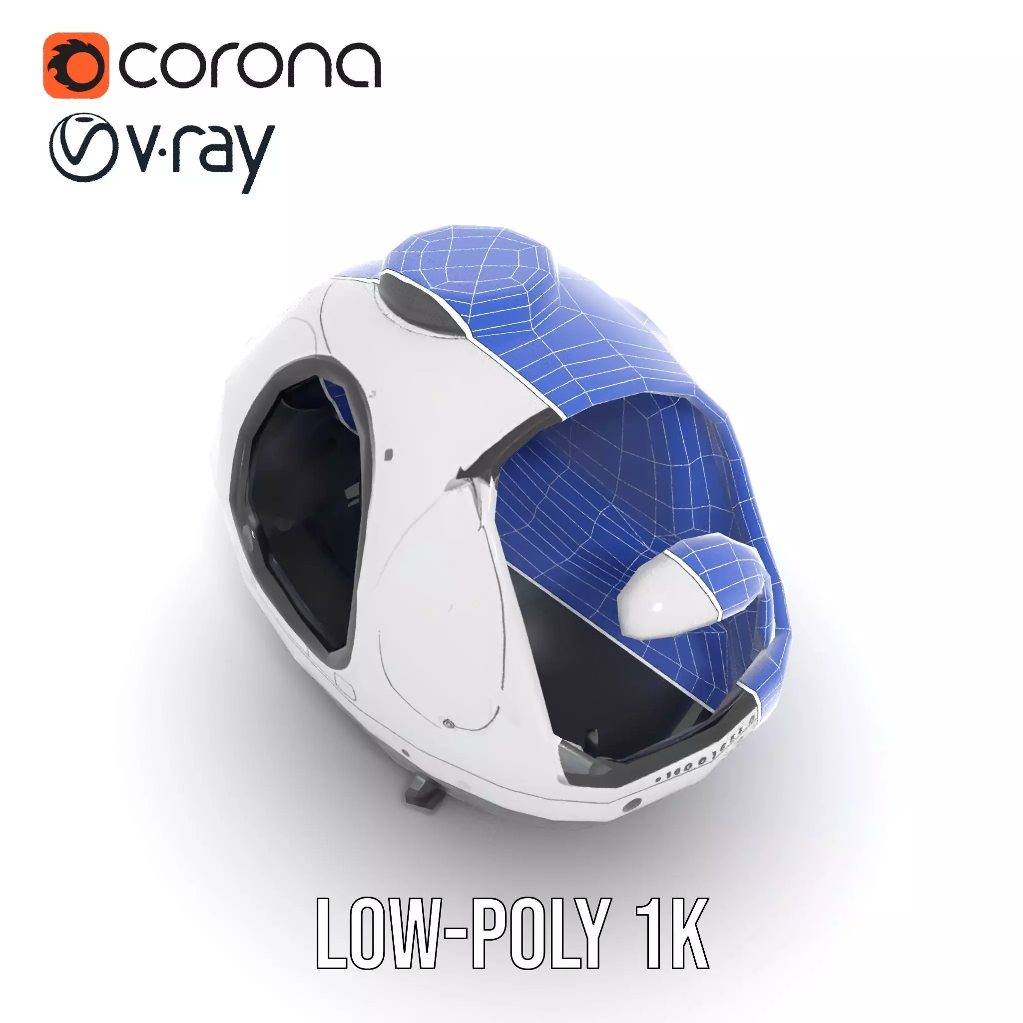 Futuristic Pod Vehicle Model Pack Low-poly 3D model_30