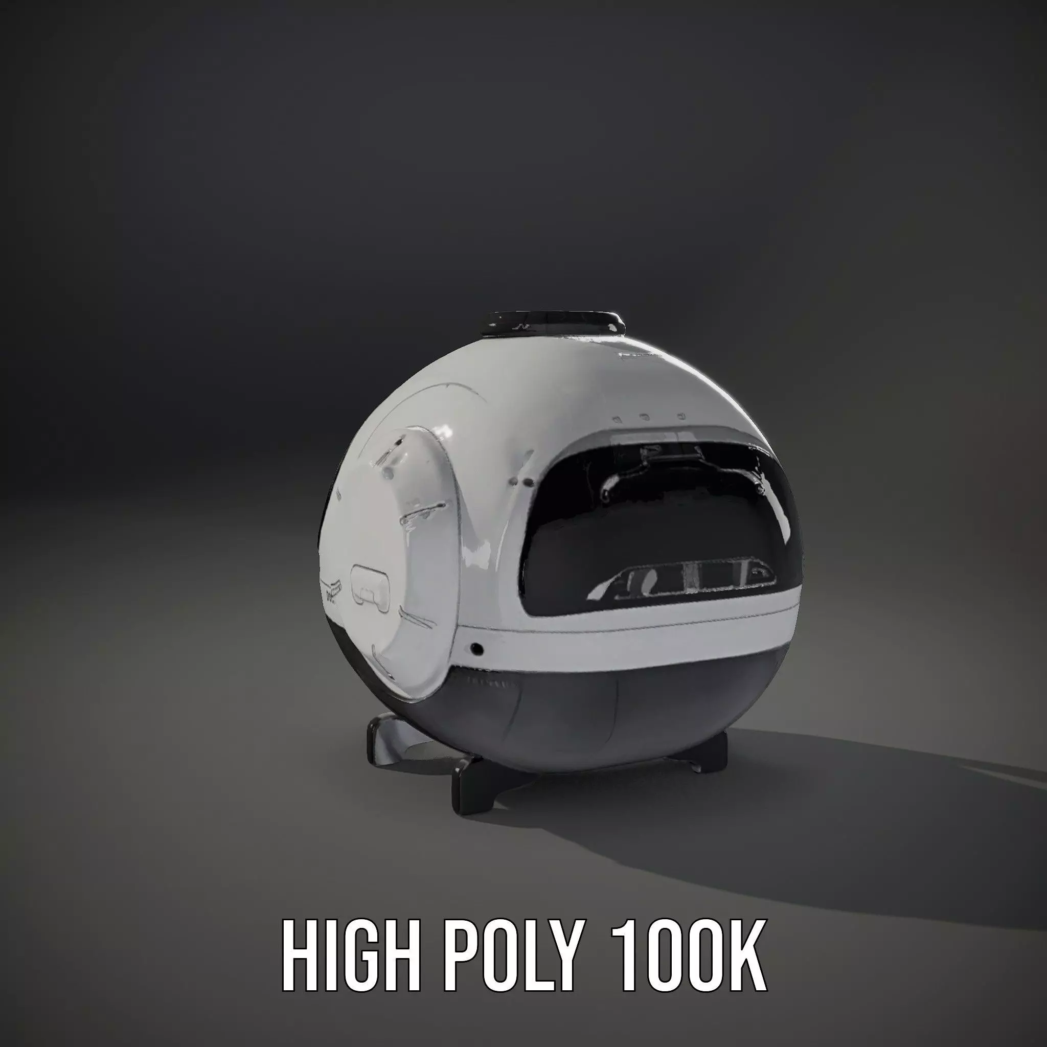 Futuristic Pod Vehicle Model Pack Low-poly 3D model_8