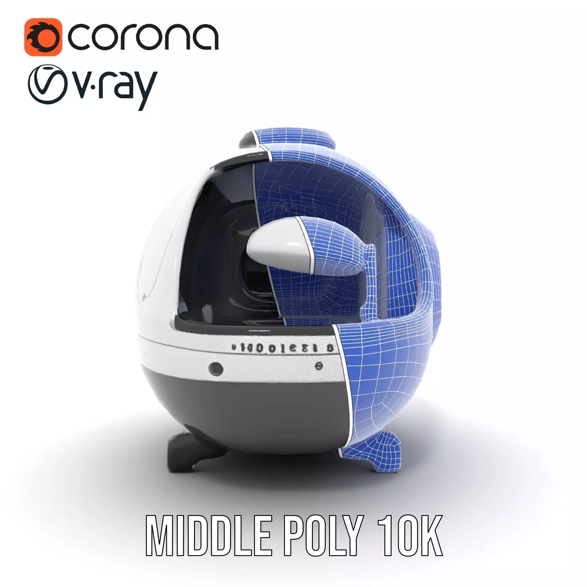 Futuristic Pod Vehicle Model Pack Low-poly 3D model_29