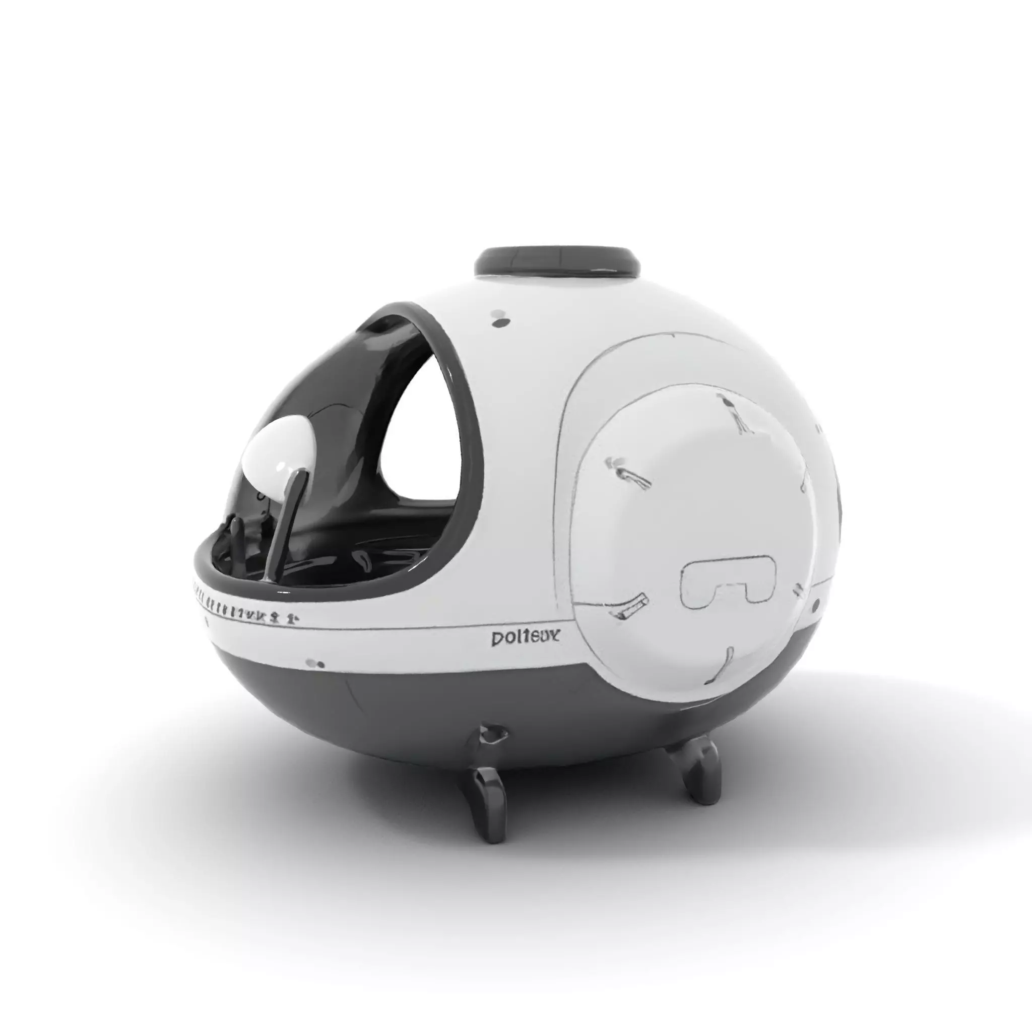 Futuristic Pod Vehicle Model Pack Low-poly 3D model_16