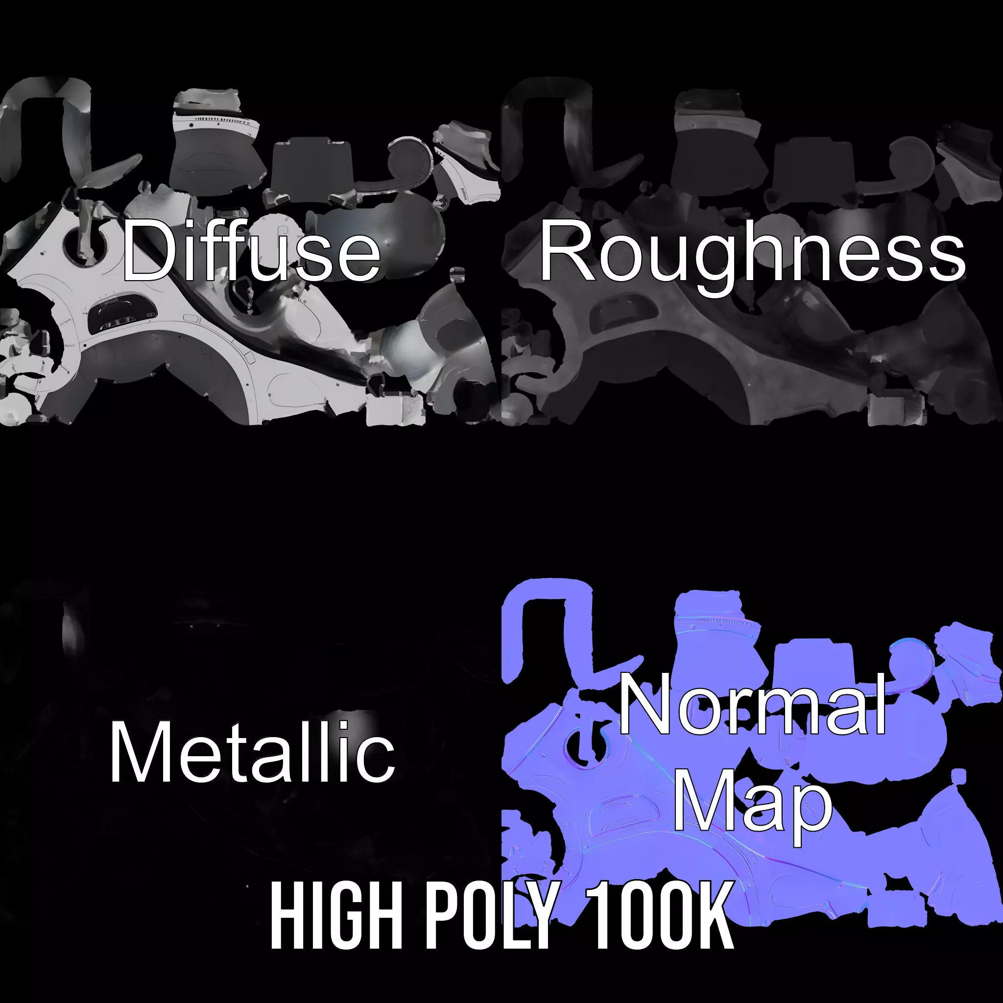 Futuristic Pod Vehicle Model Pack Low-poly 3D model_3