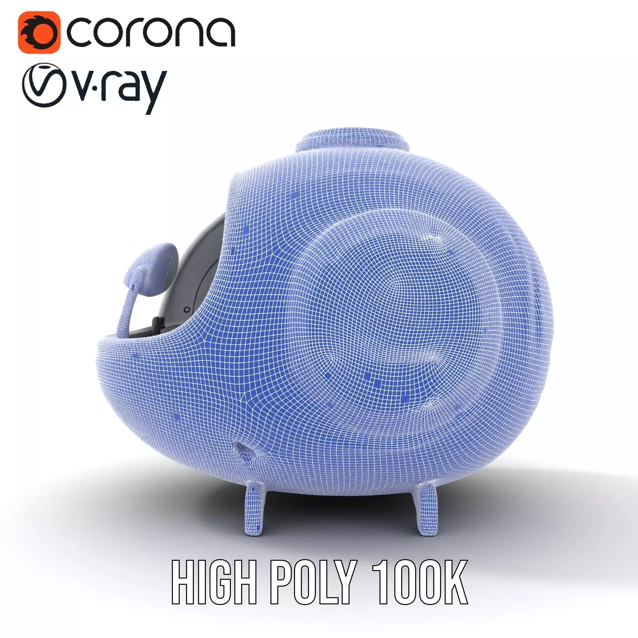 Futuristic Pod Vehicle Model Pack Low-poly 3D model_31