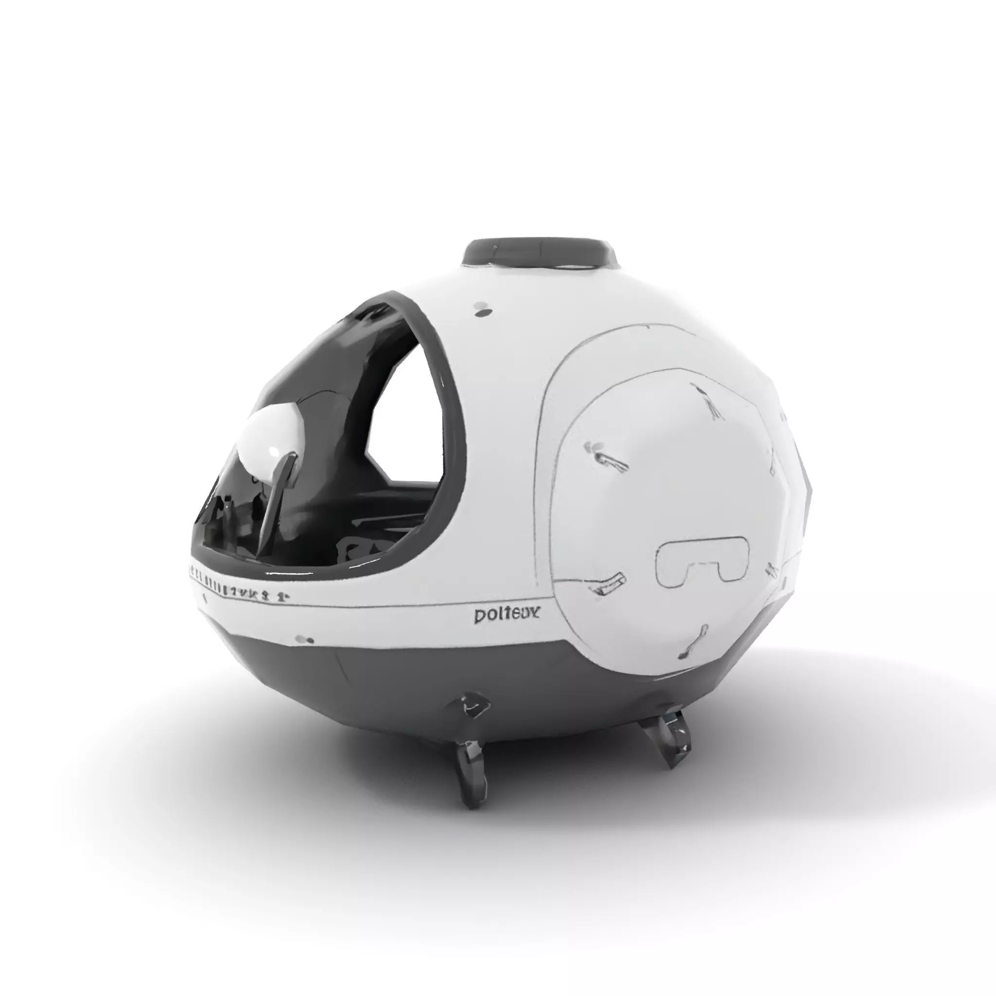 Futuristic Pod Vehicle Model Pack Low-poly 3D model_14