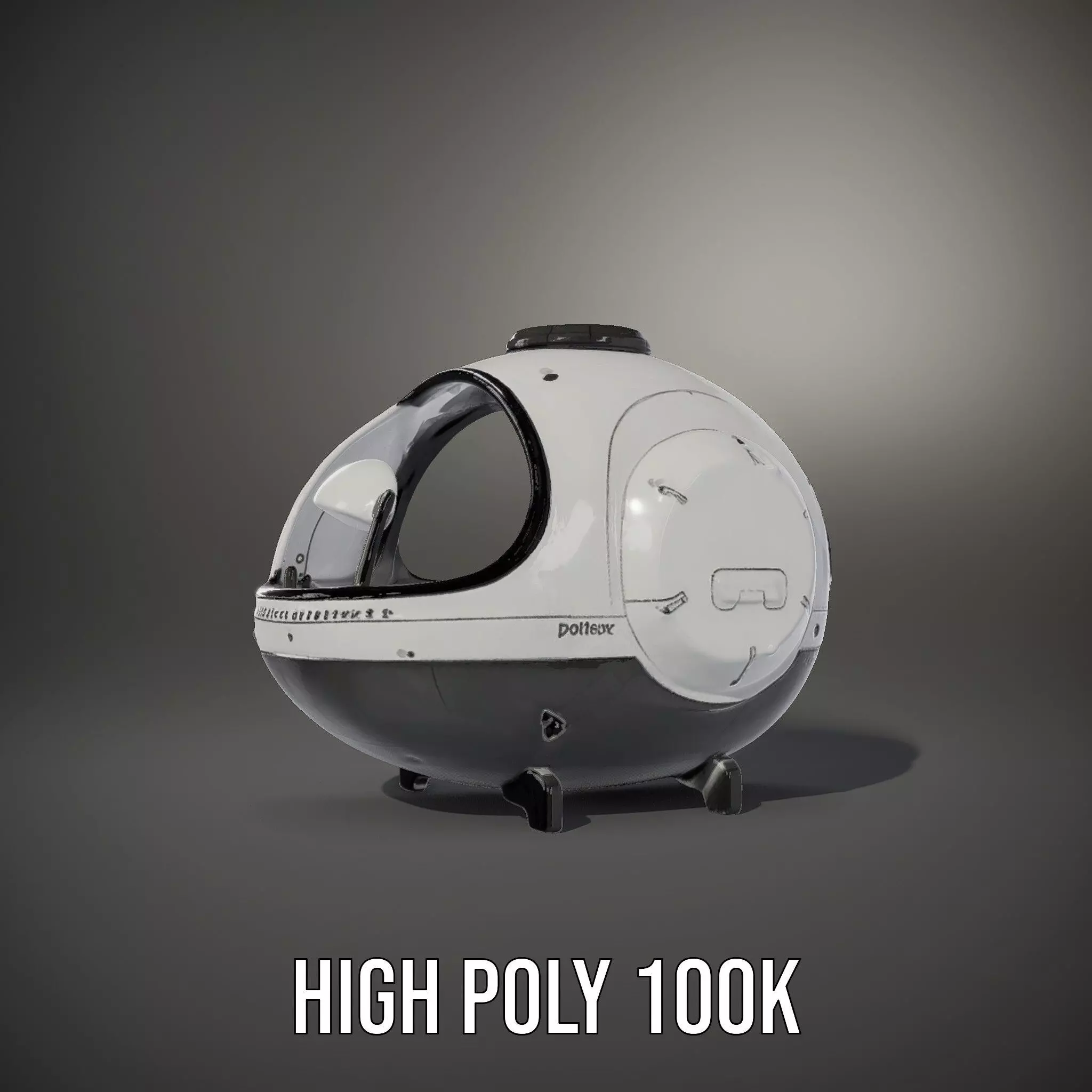 Futuristic Pod Vehicle Model Pack Low-poly 3D model_10