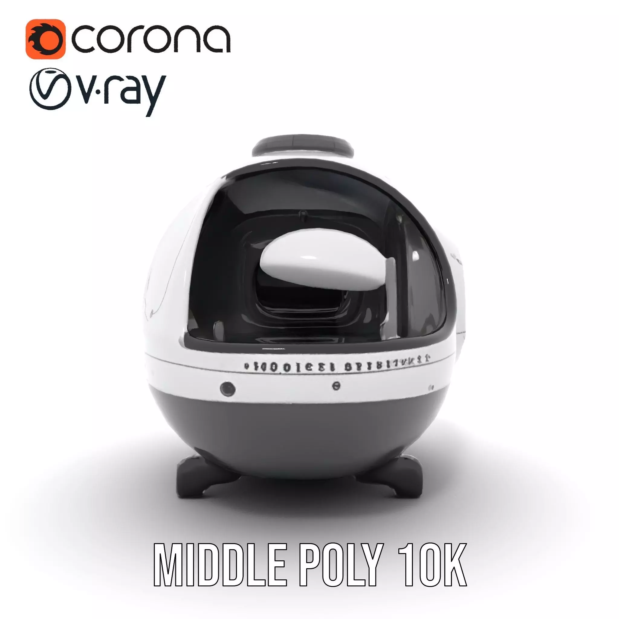 Futuristic Pod Vehicle Model Pack Low-poly 3D model_11