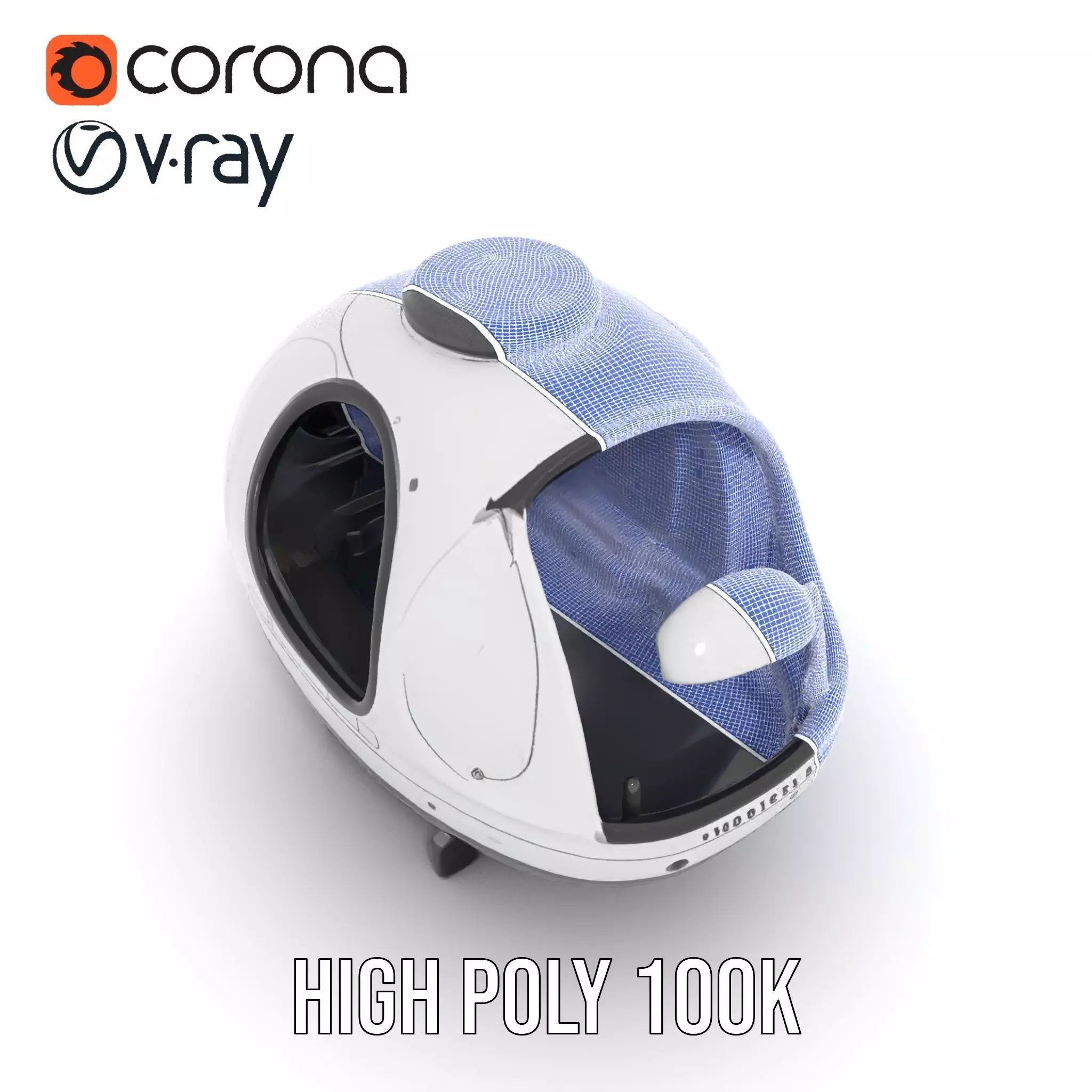 Futuristic Pod Vehicle Model Pack Low-poly 3D model_32