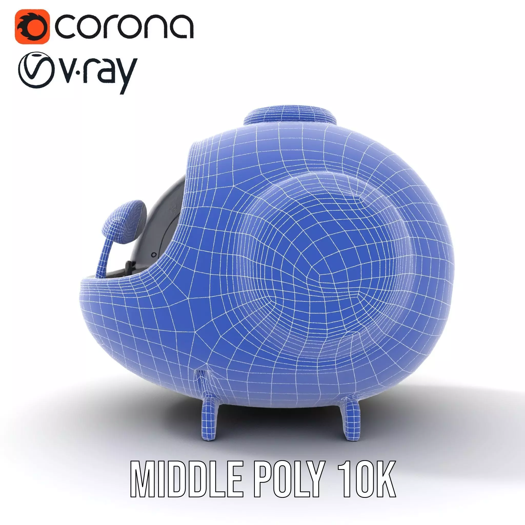 Futuristic Pod Vehicle Model Pack Low-poly 3D model_24