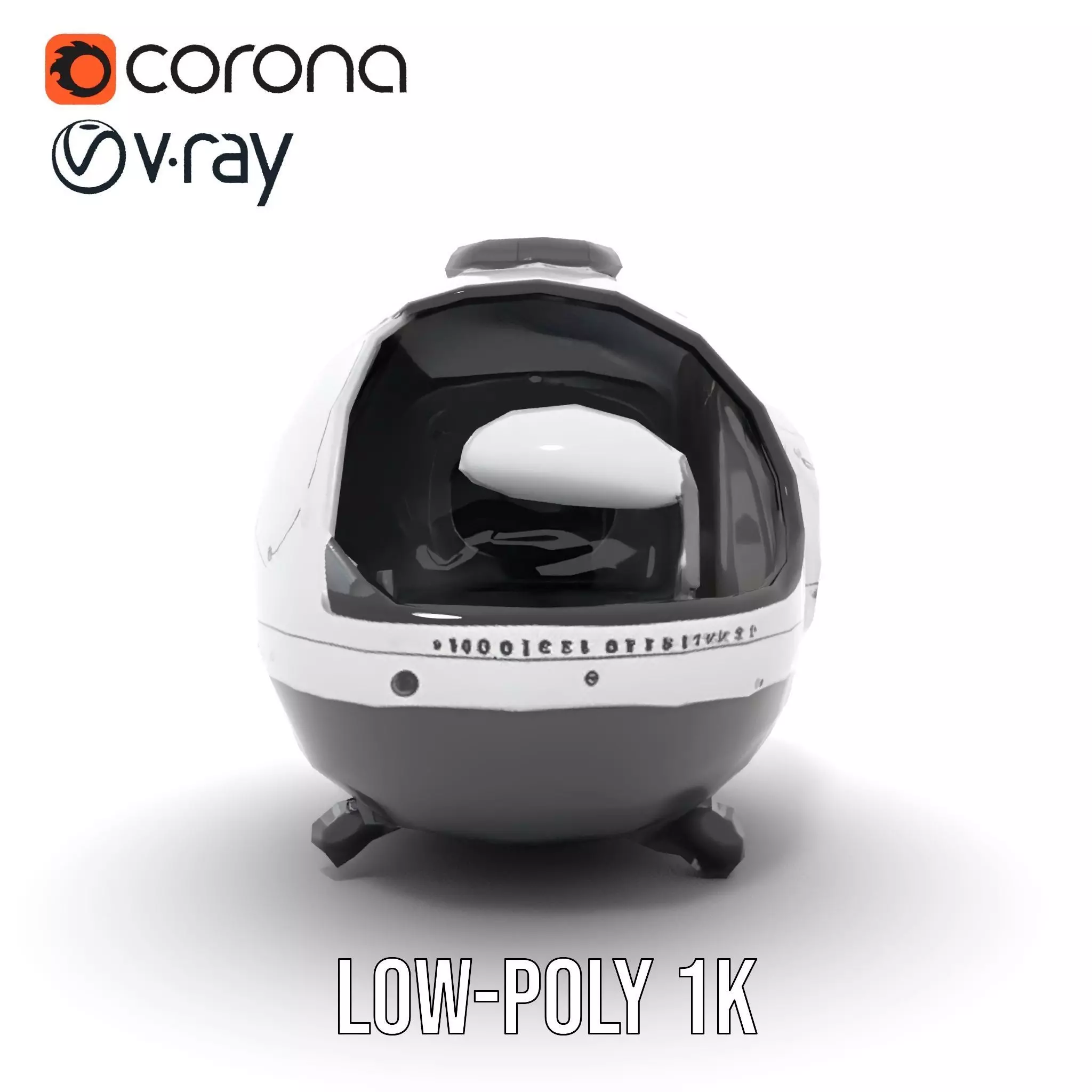 Futuristic Pod Vehicle Model Pack Low-poly 3D model_17