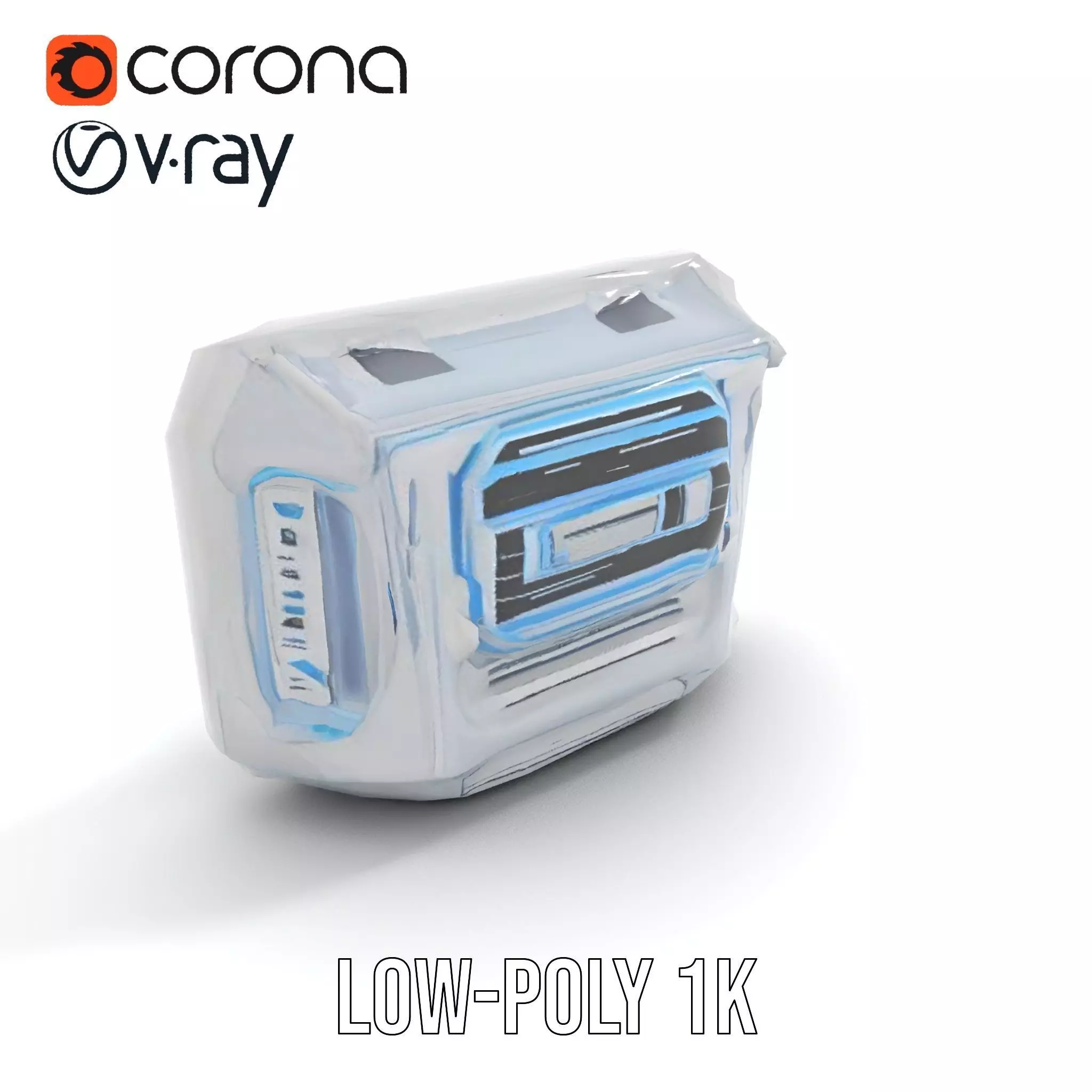 Futuristic Control Panel Model Pack with LED Display Low-poly 3D model_12