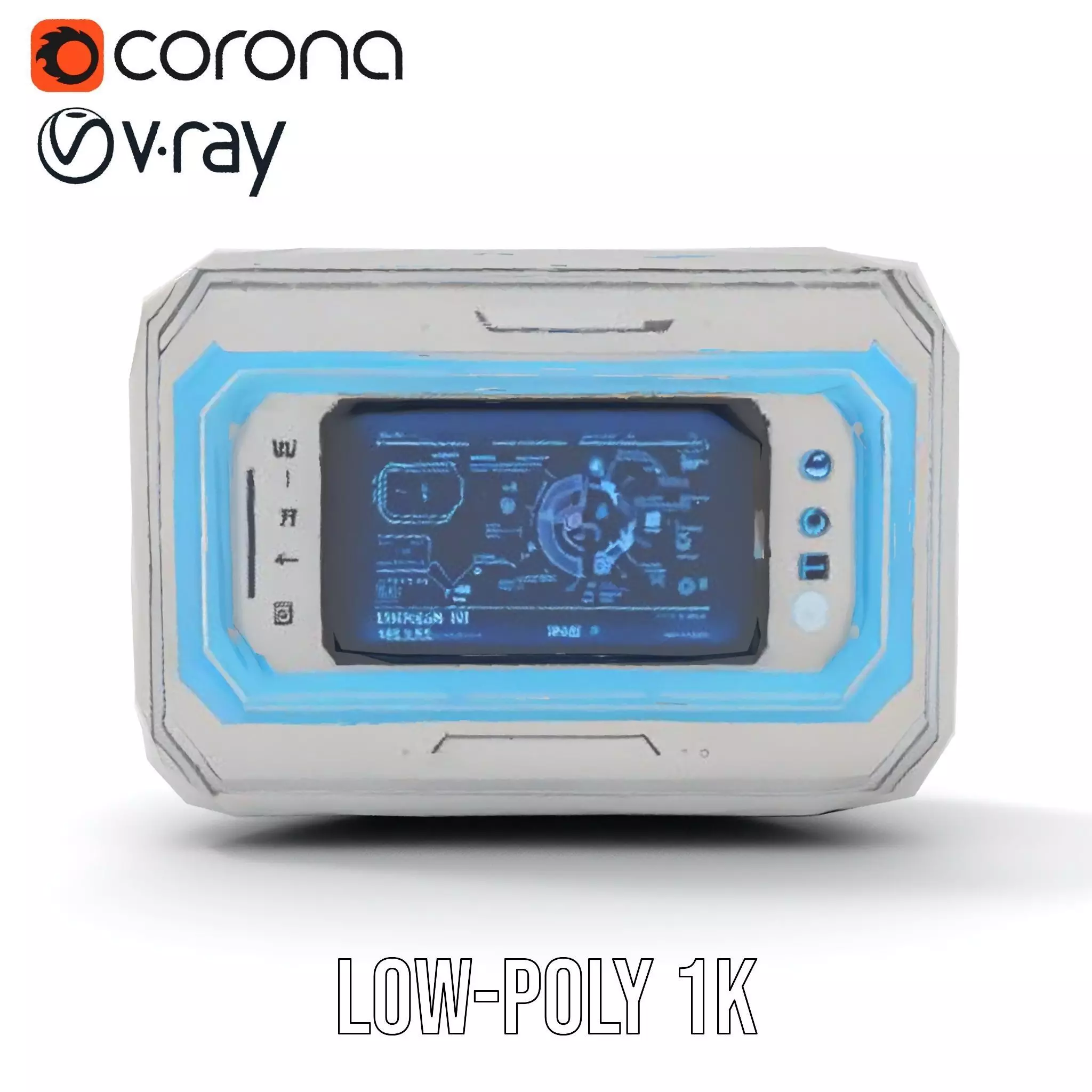 Futuristic Control Panel Model Pack with LED Display Low-poly 3D model_24