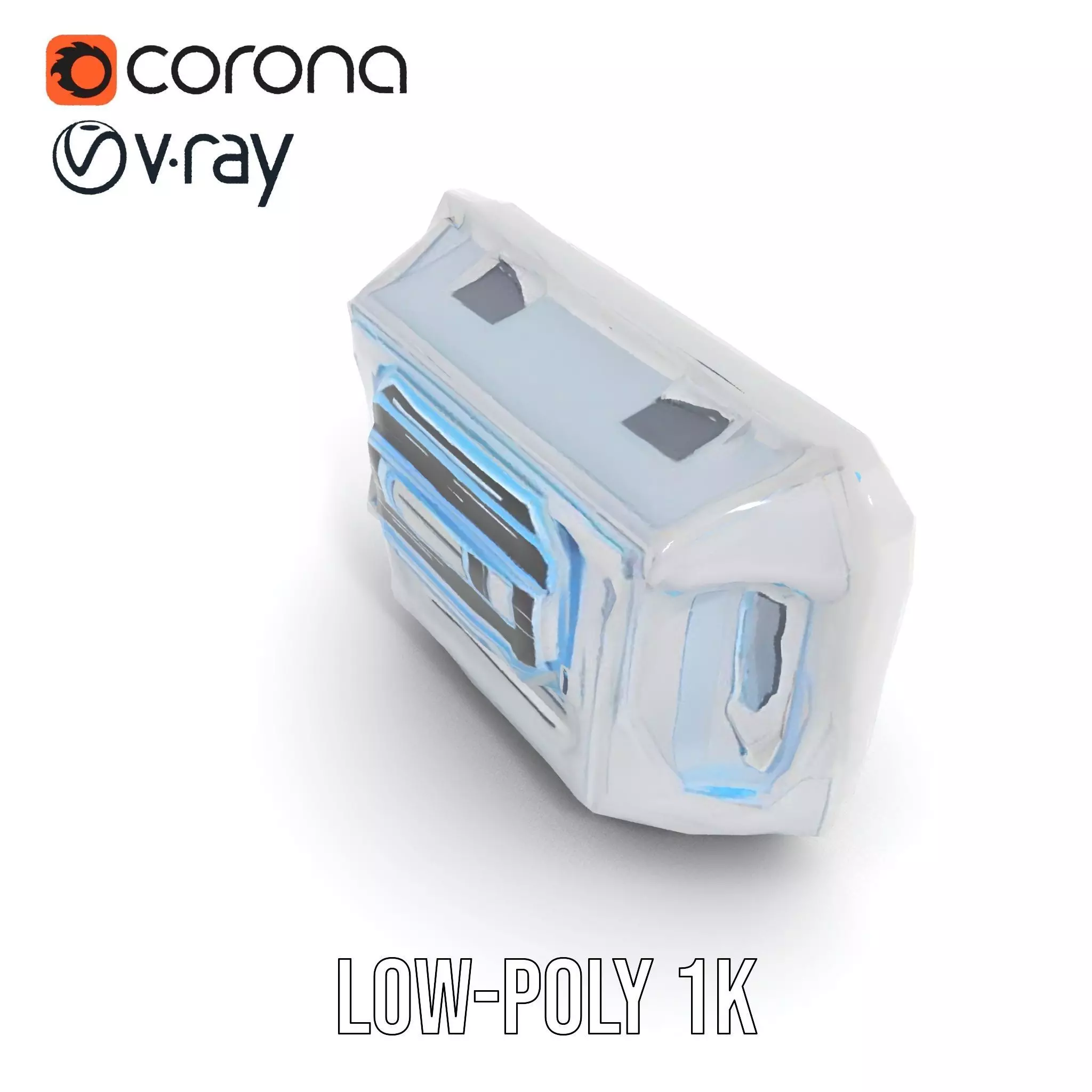 Futuristic Control Panel Model Pack with LED Display Low-poly 3D model_9