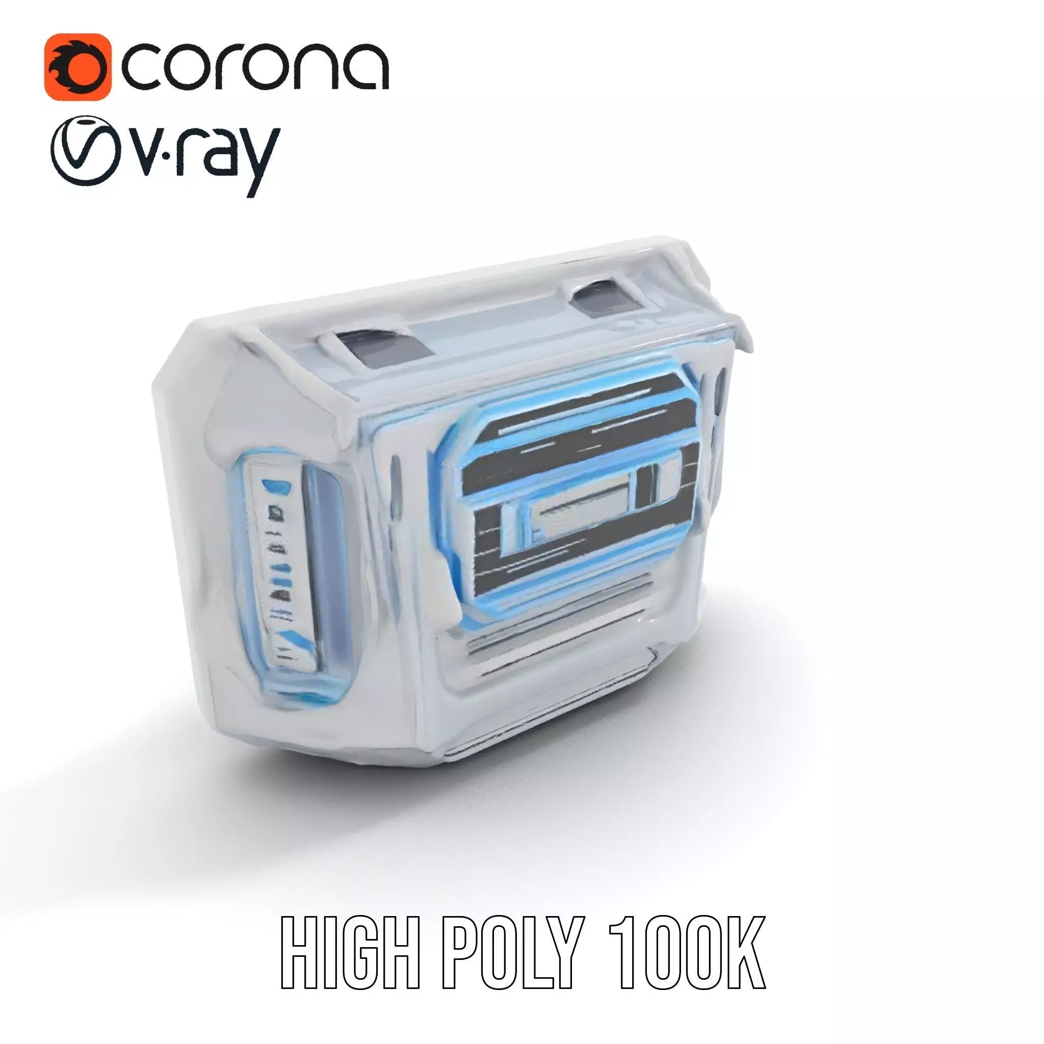 Futuristic Control Panel Model Pack with LED Display Low-poly 3D model_19