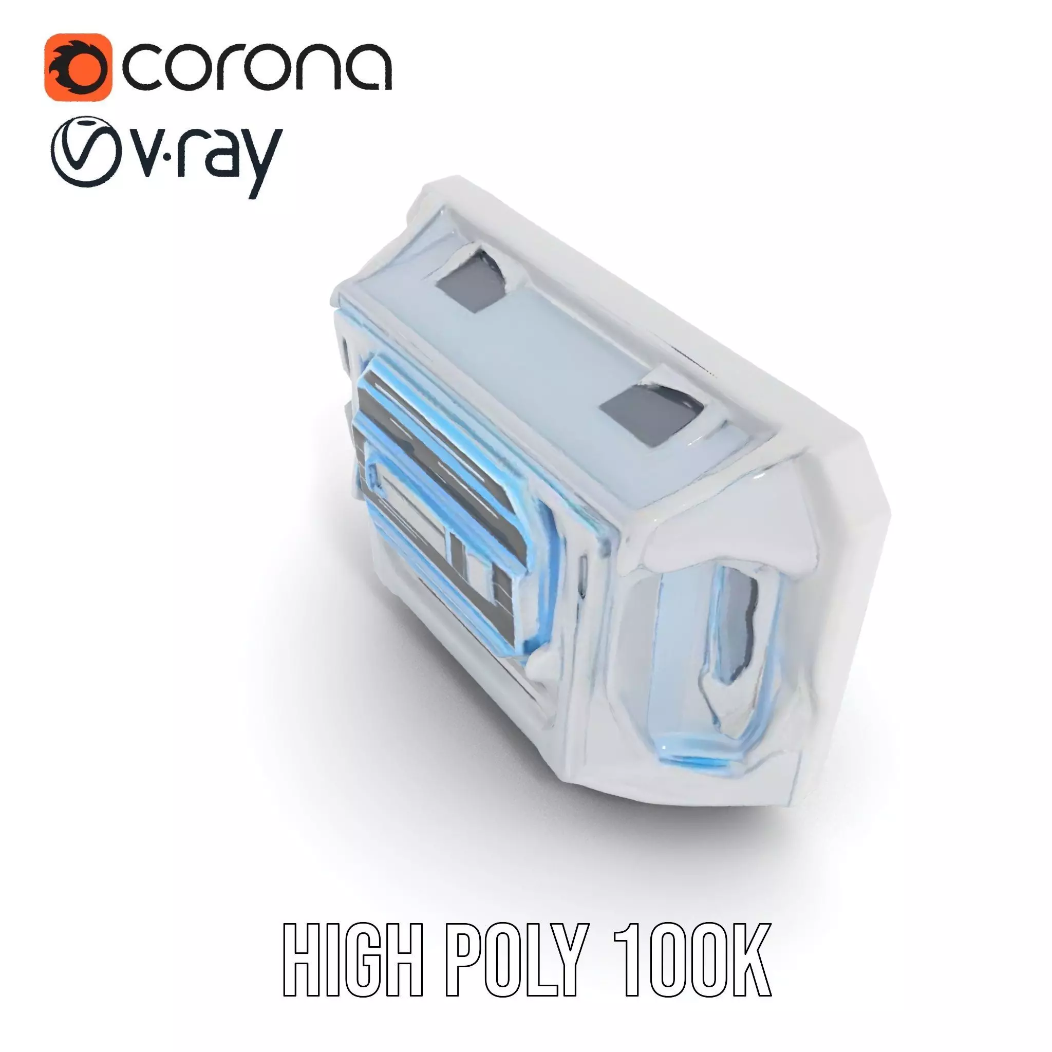 Futuristic Control Panel Model Pack with LED Display Low-poly 3D model_13