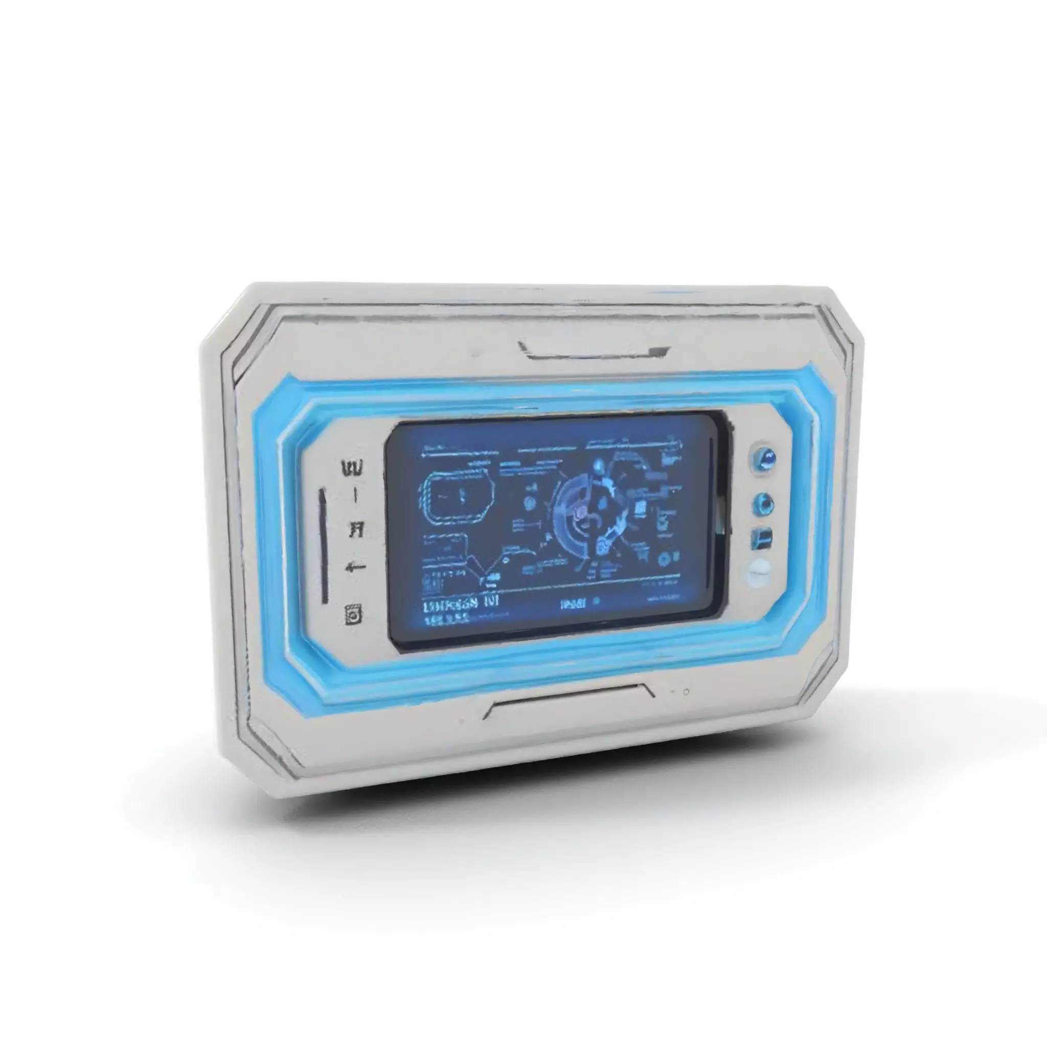 Futuristic Control Panel Model Pack with LED Display Low-poly 3D model_0