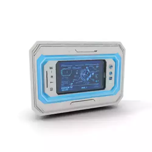 Futuristic Control Panel Model Pack with LED Display Low-poly 3D model