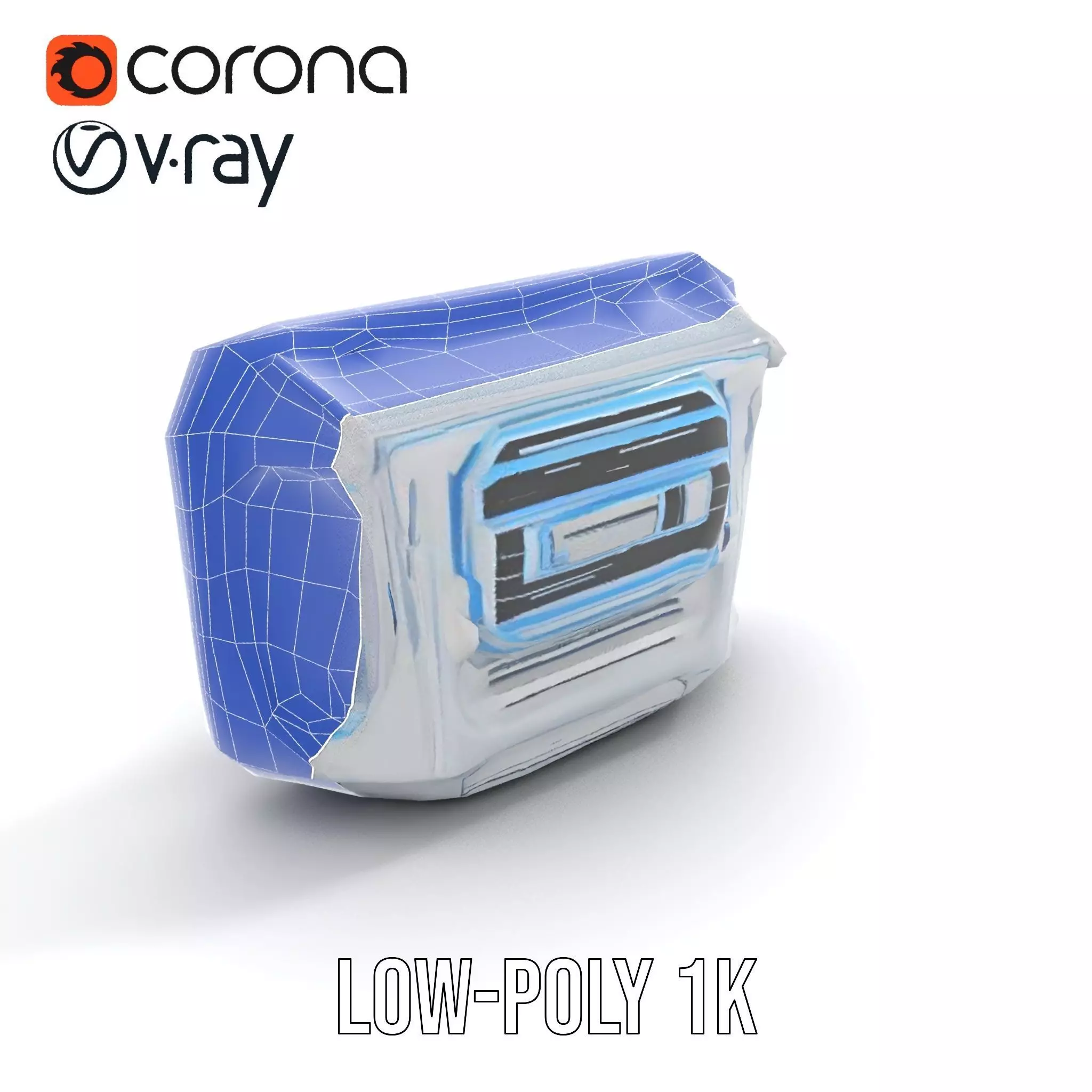 Futuristic Control Panel Model Pack with LED Display Low-poly 3D model_26