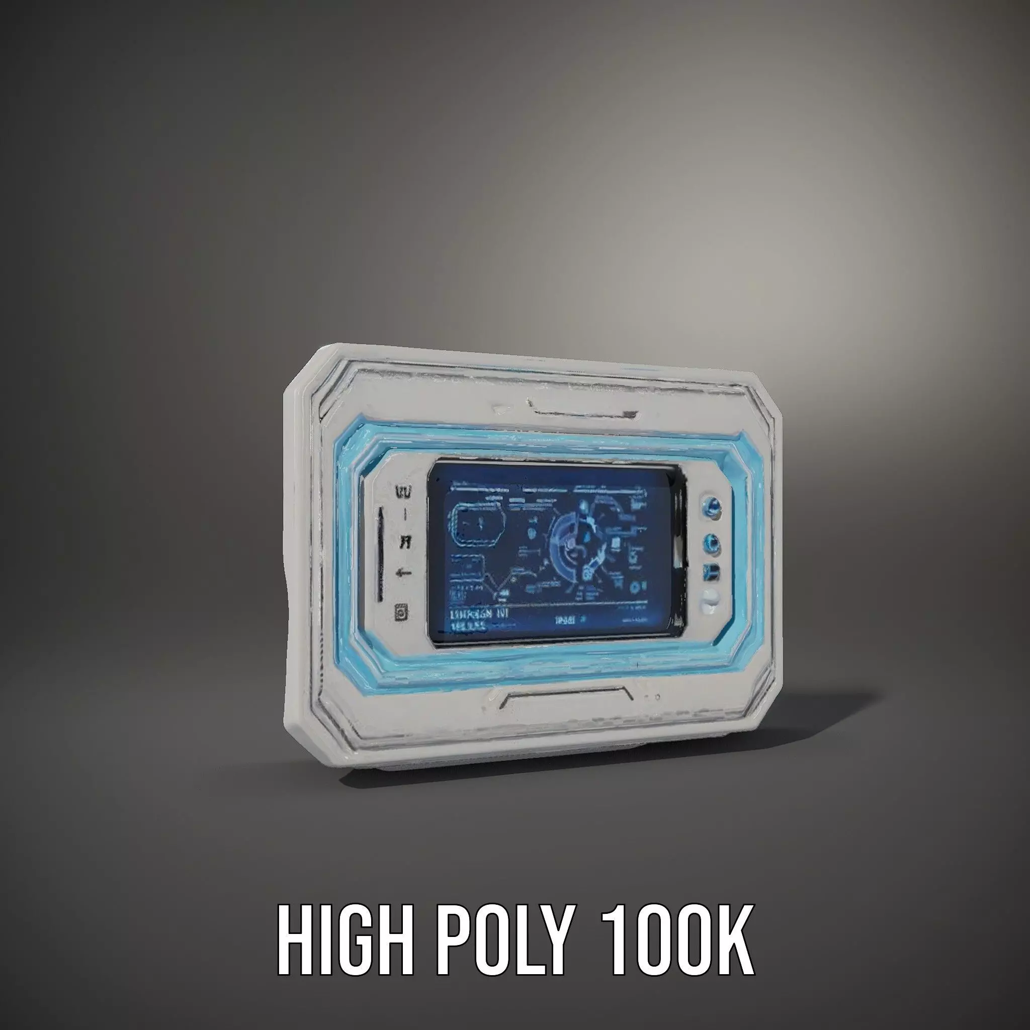 Futuristic Control Panel Model Pack with LED Display Low-poly 3D model_16