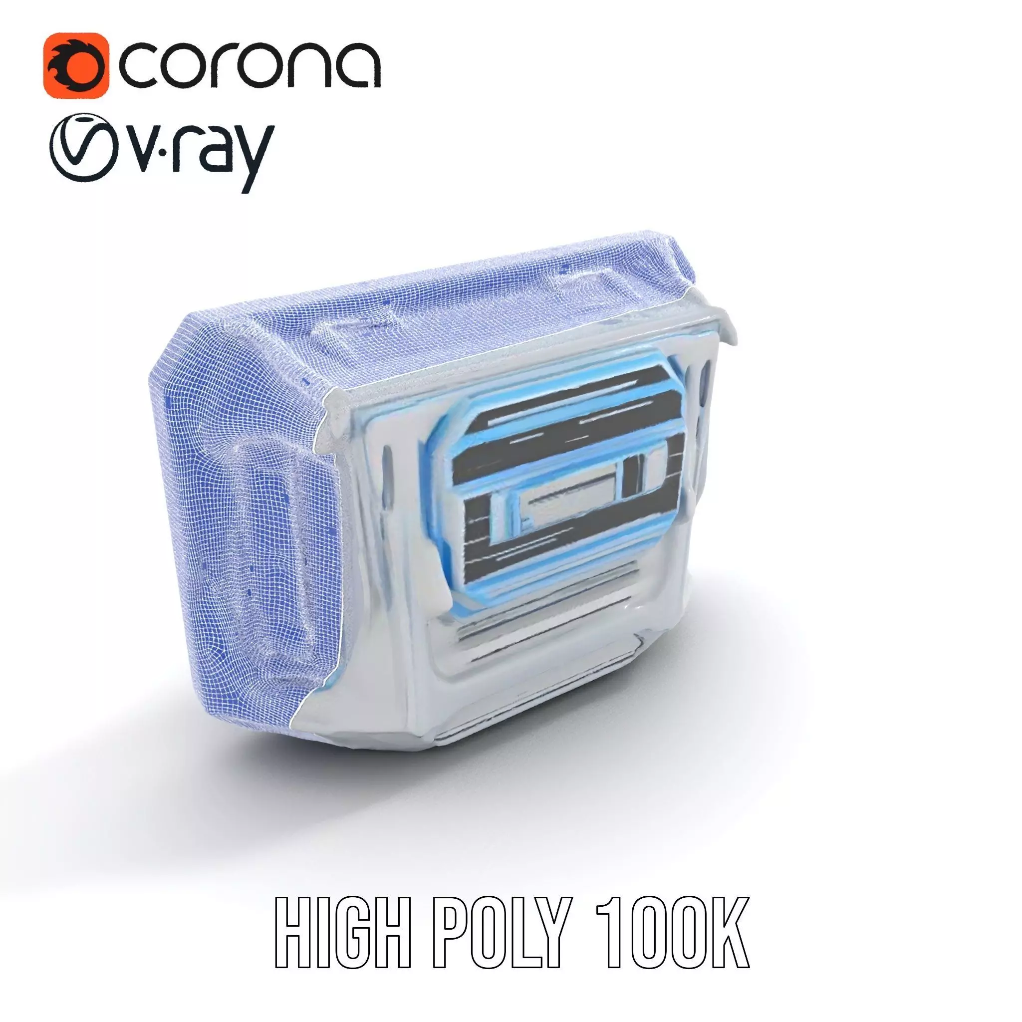 Futuristic Control Panel Model Pack with LED Display Low-poly 3D model_33