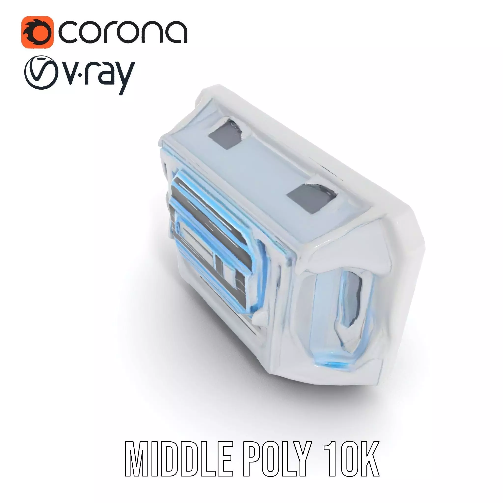 Futuristic Control Panel Model Pack with LED Display Low-poly 3D model_11