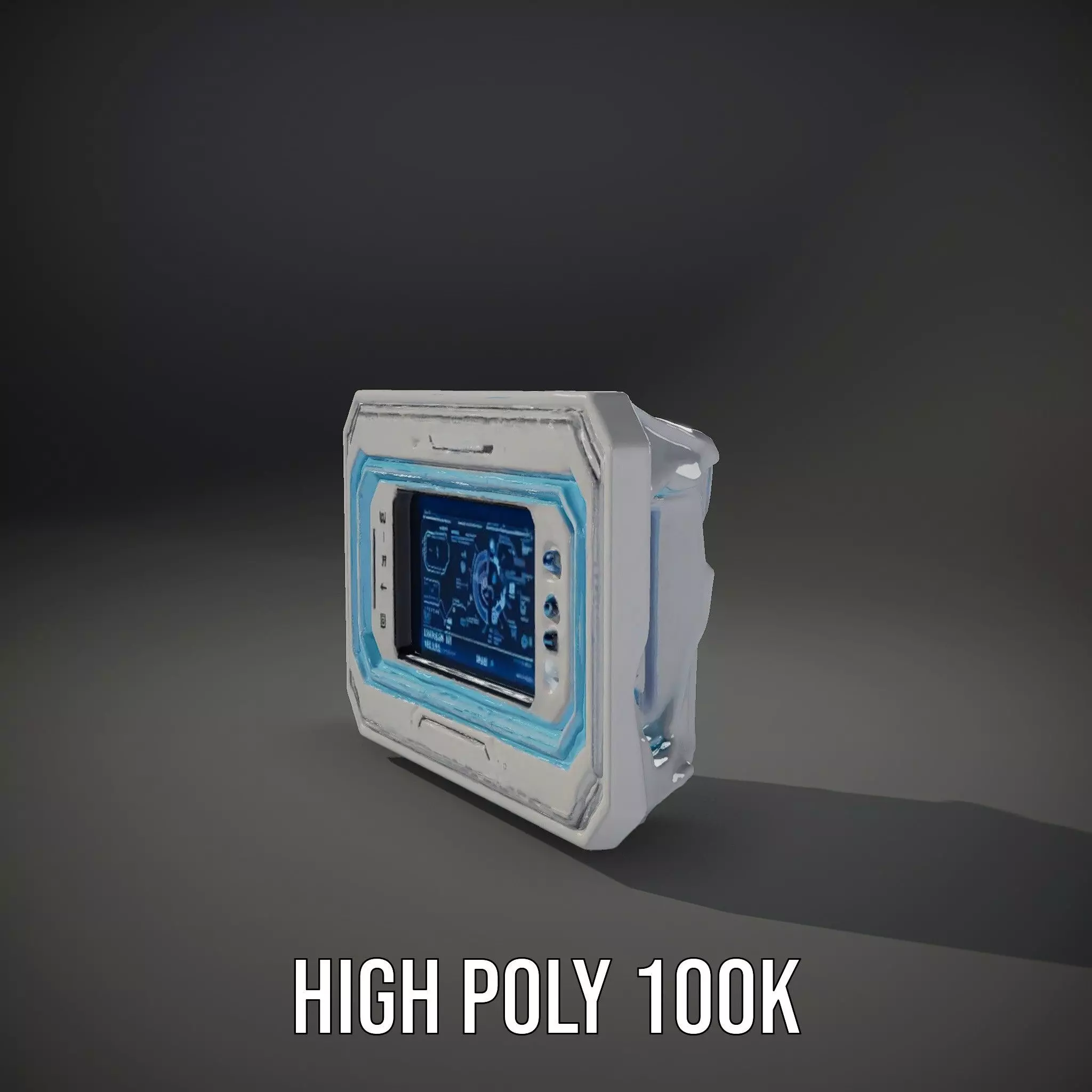 Futuristic Control Panel Model Pack with LED Display Low-poly 3D model_22