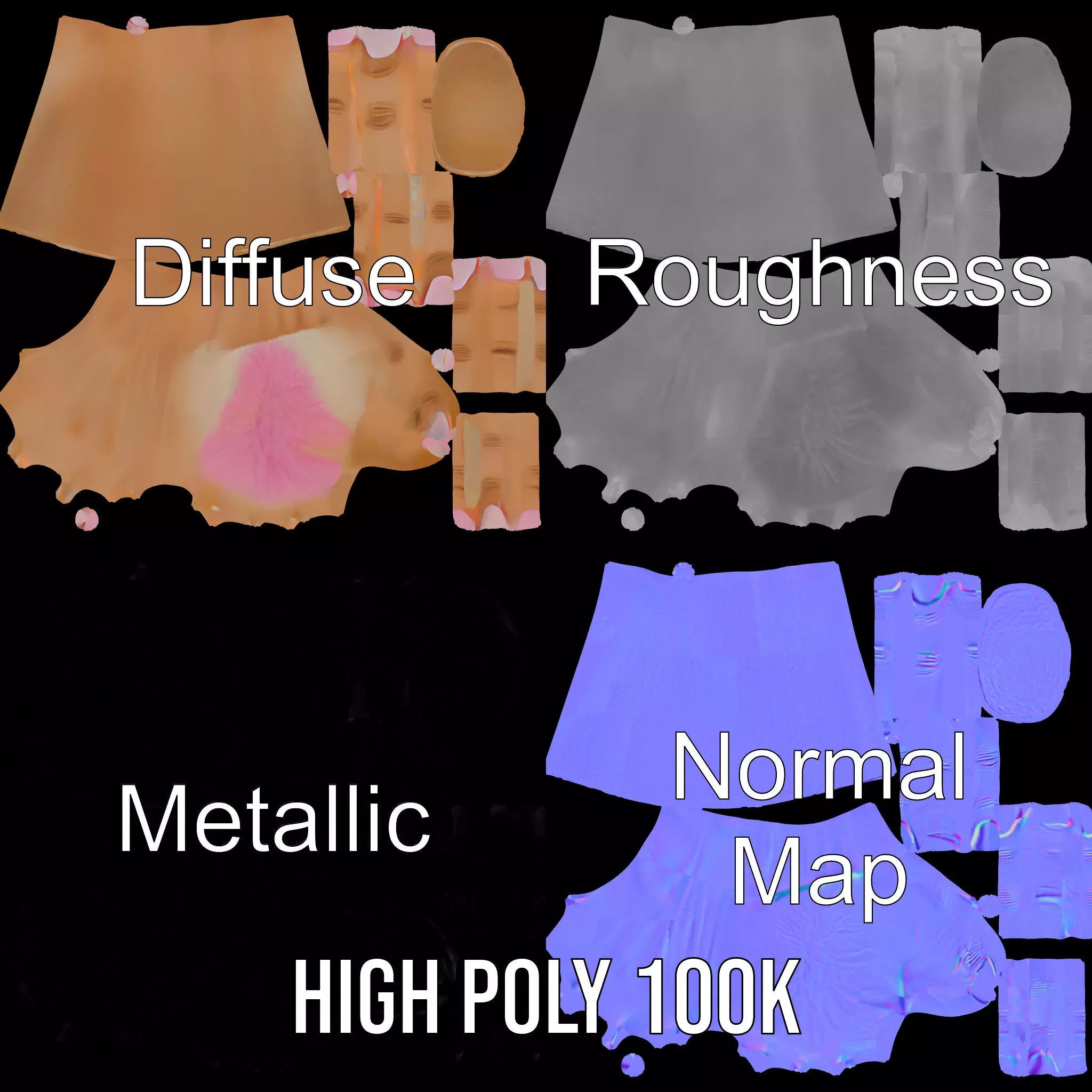 Realistic Hand Model Pack with Textured Skin Low-poly 3D model_4