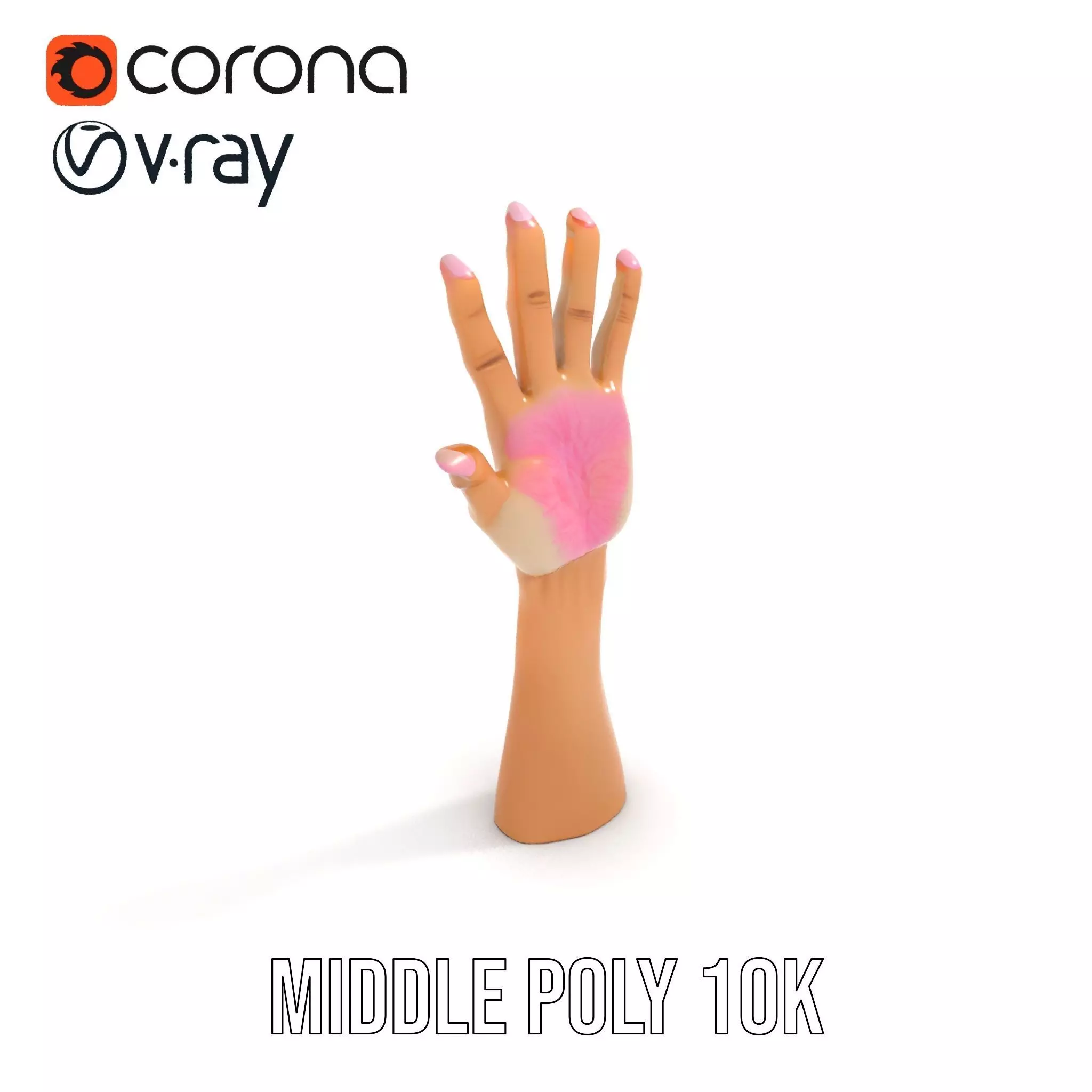 Realistic Hand Model Pack with Textured Skin Low-poly 3D model_12