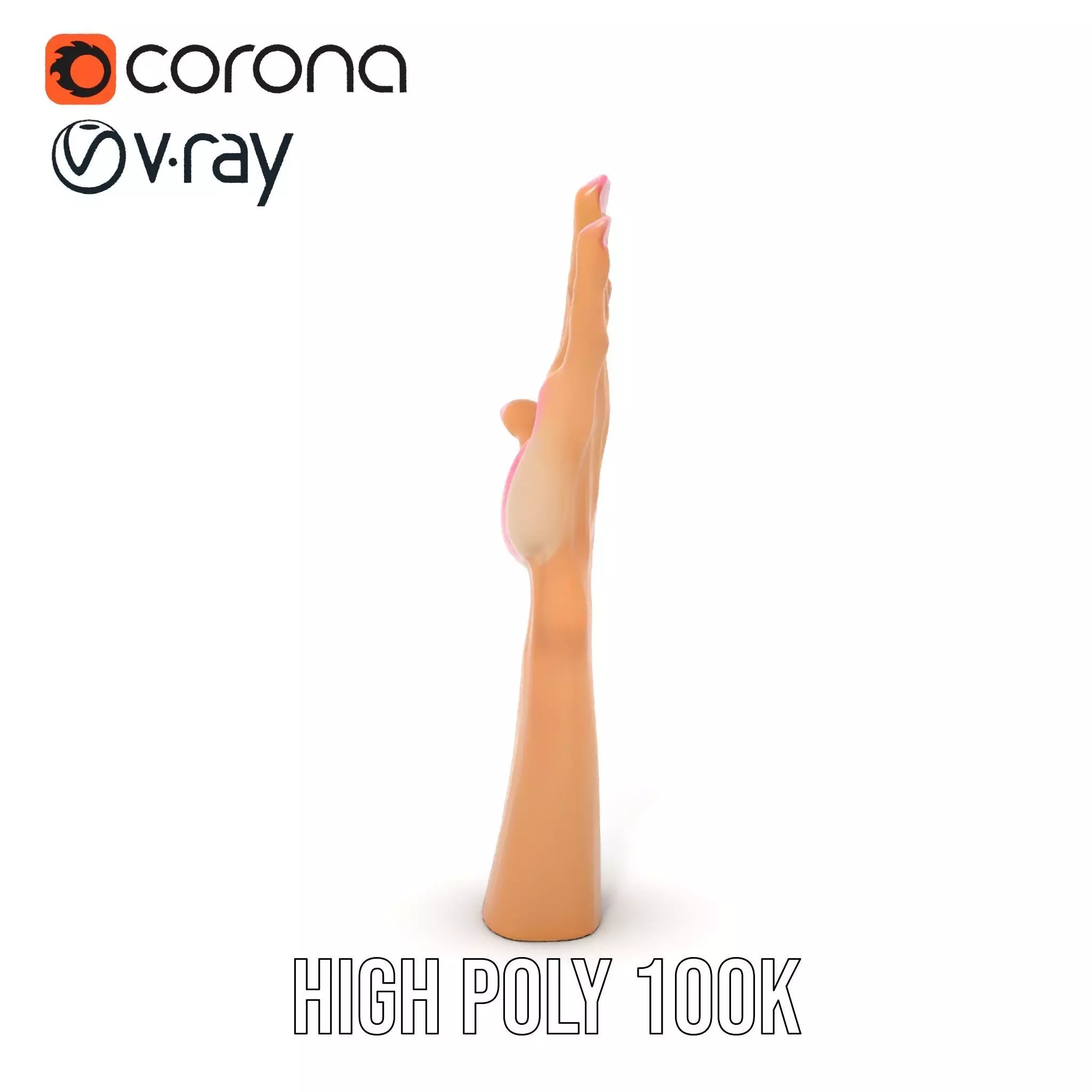 Realistic Hand Model Pack with Textured Skin Low-poly 3D model_27