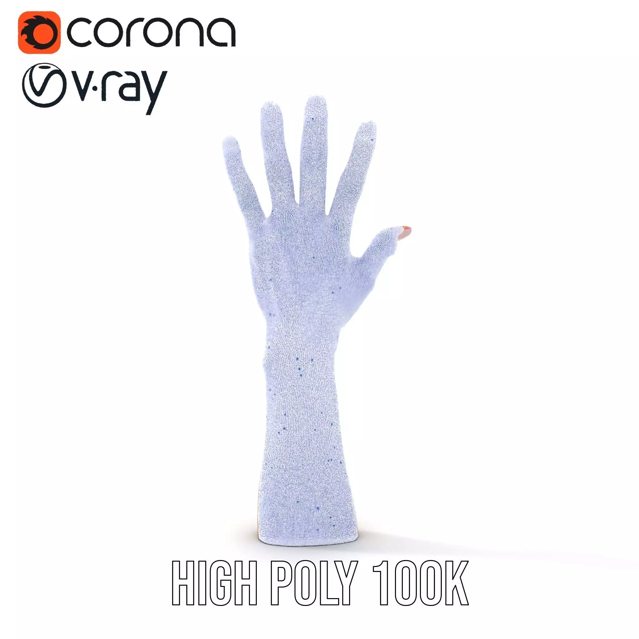 Realistic Hand Model Pack with Textured Skin Low-poly 3D model_34