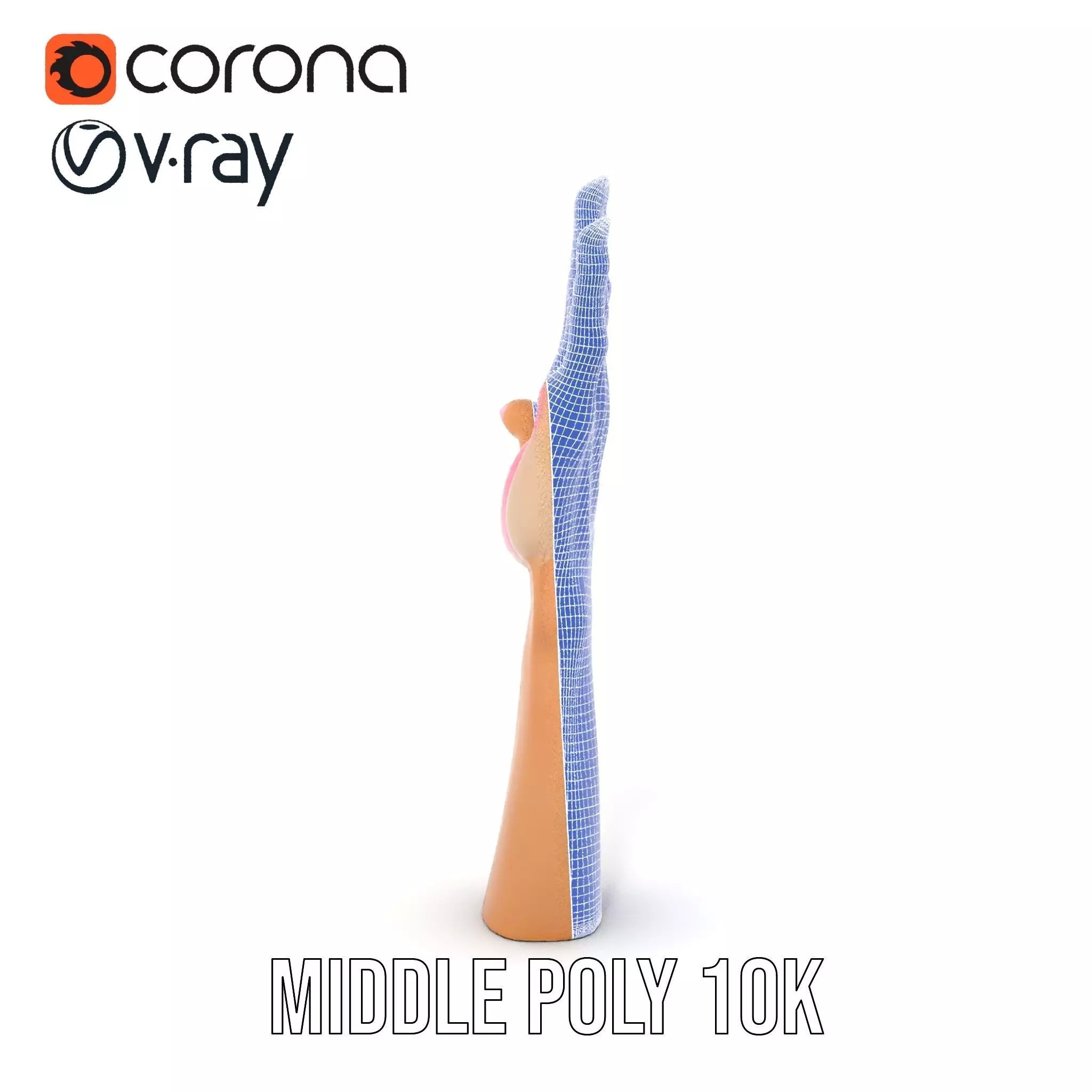 Realistic Hand Model Pack with Textured Skin Low-poly 3D model_22