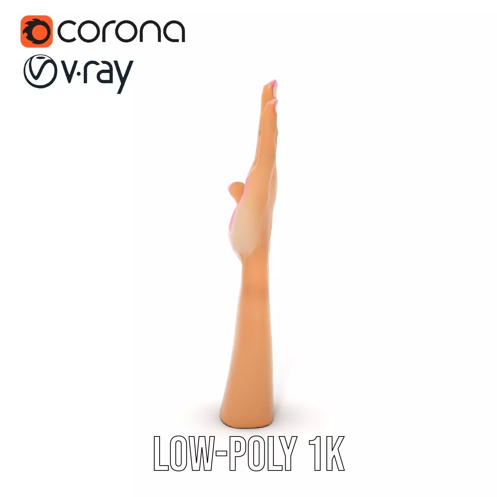 Realistic Hand Model Pack with Textured Skin Low-poly 3D model_8