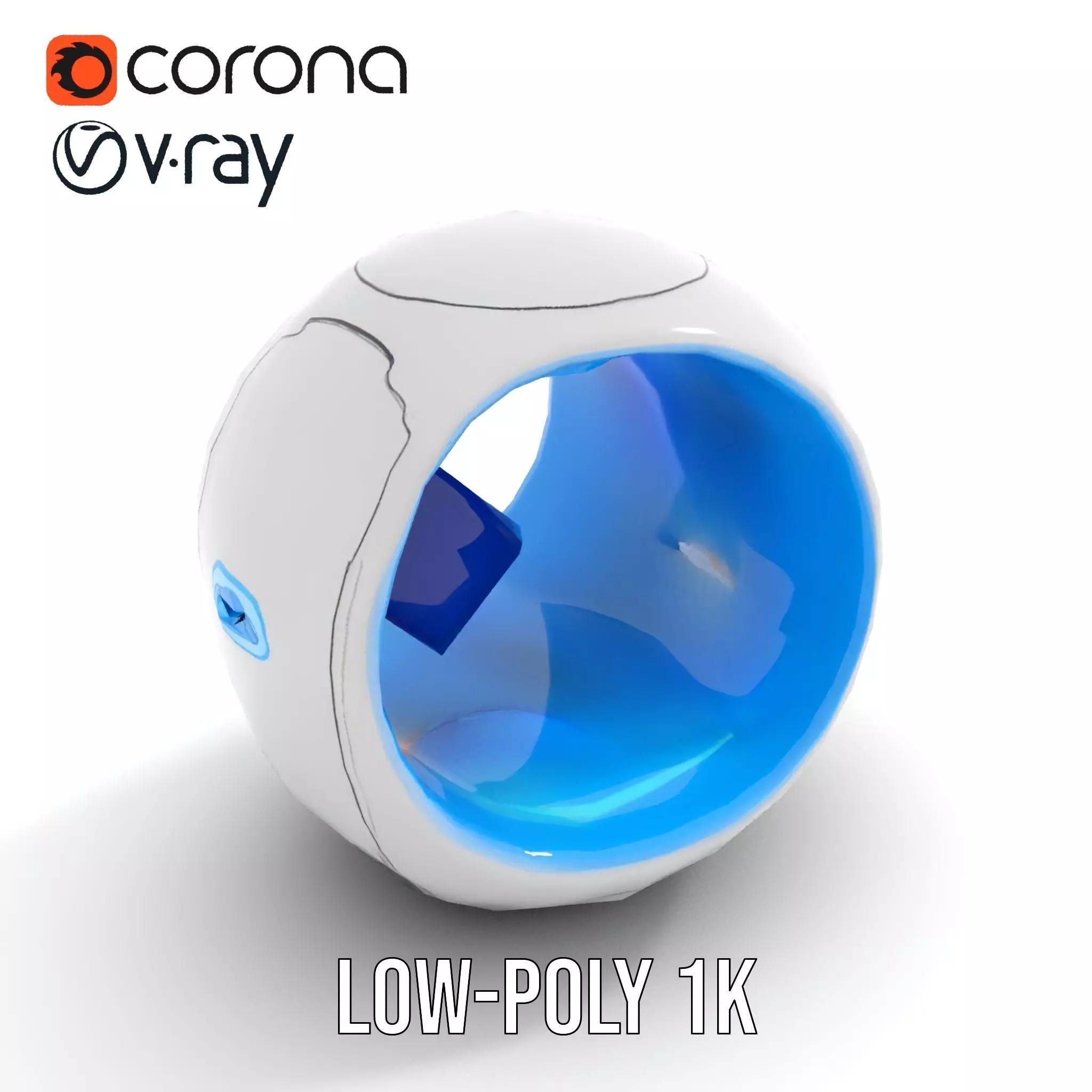 Futuristic Sphere Robot Model Pack Low-poly 3D model_17