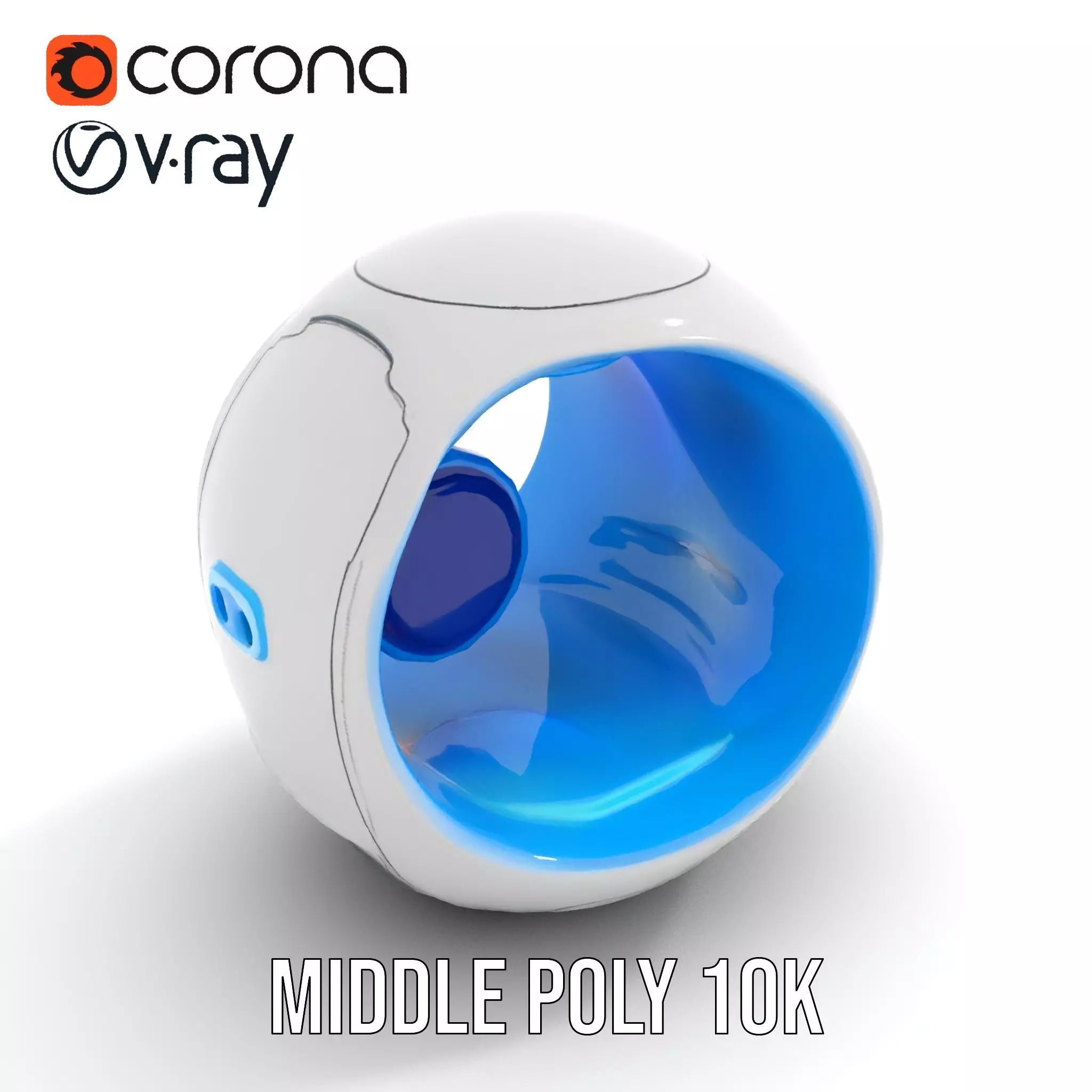 Futuristic Sphere Robot Model Pack Low-poly 3D model_7