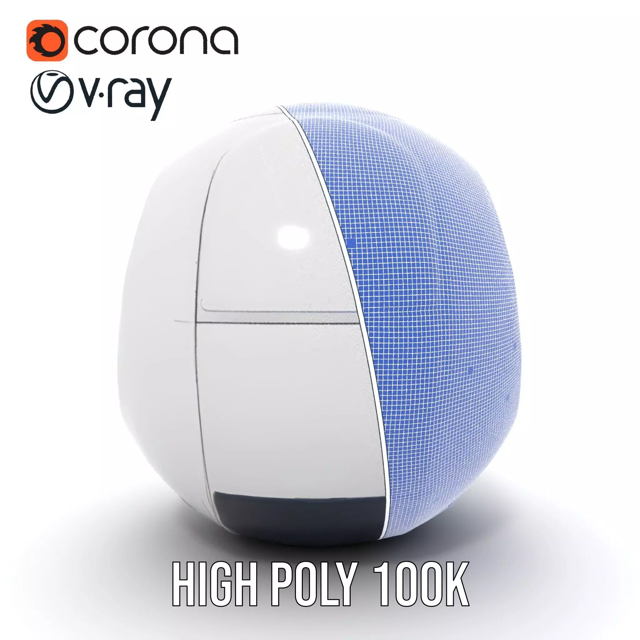 Futuristic Sphere Robot Model Pack Low-poly 3D model_35