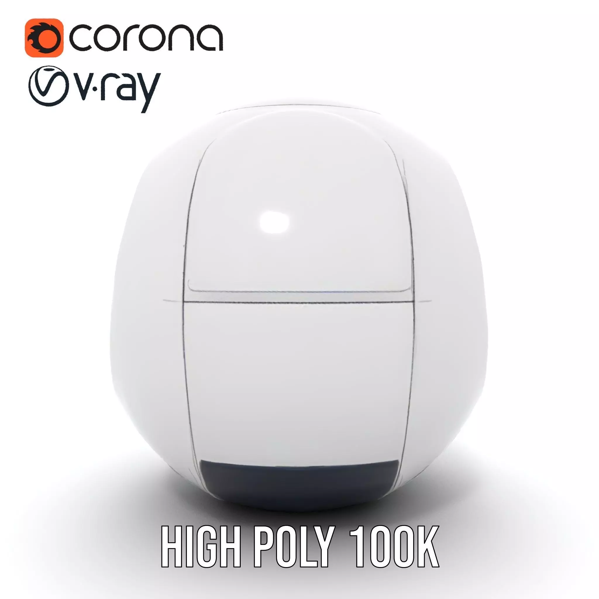 Futuristic Sphere Robot Model Pack Low-poly 3D model_24