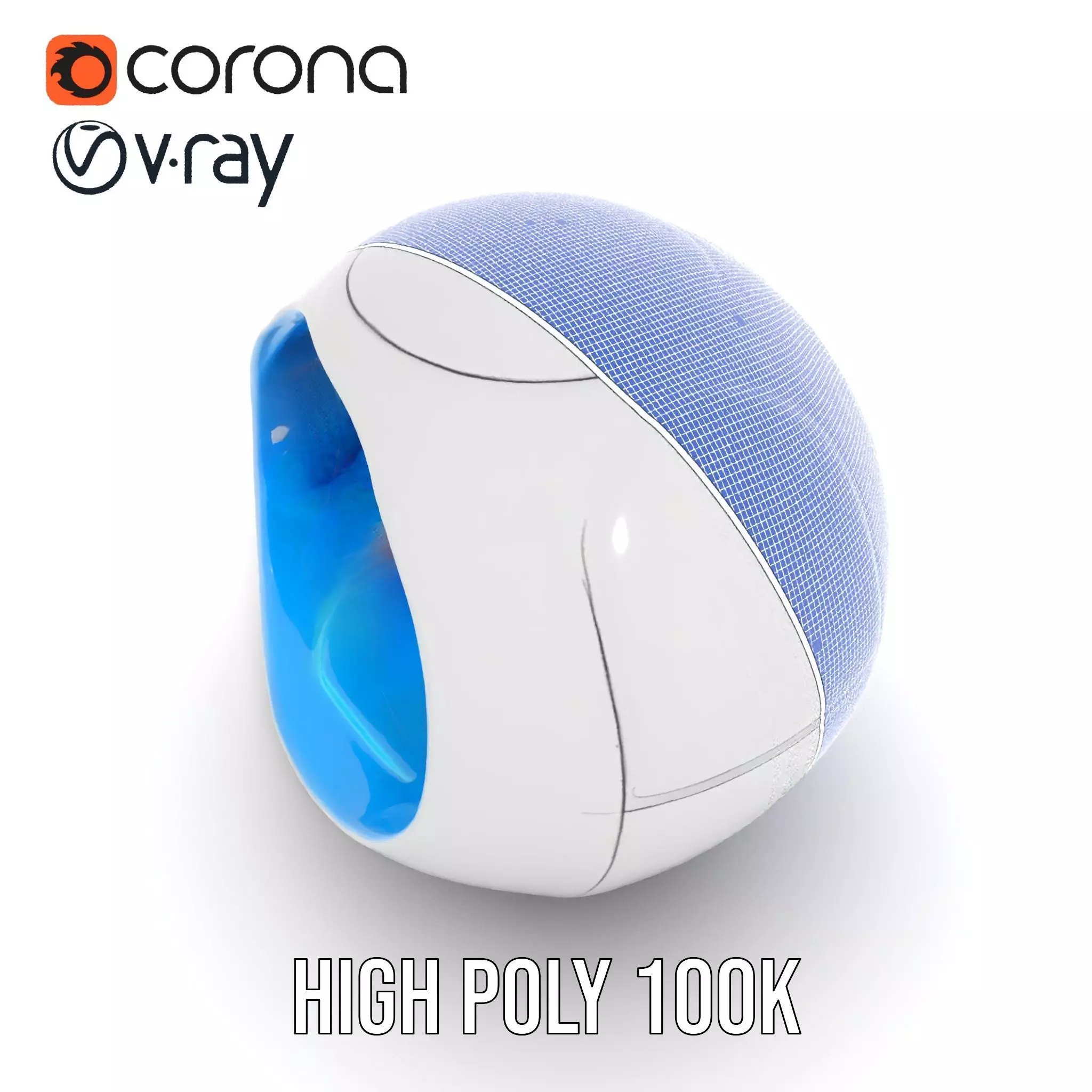 Futuristic Sphere Robot Model Pack Low-poly 3D model_34