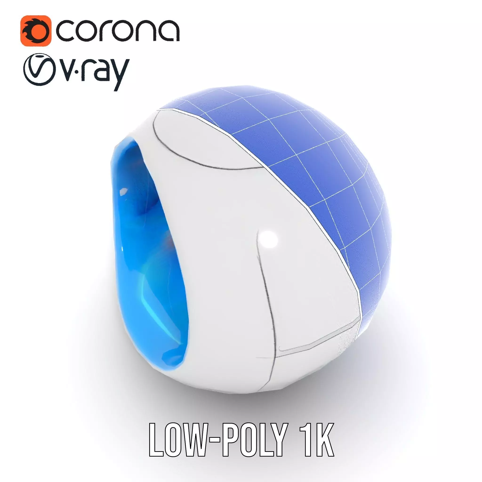 Futuristic Sphere Robot Model Pack Low-poly 3D model_26