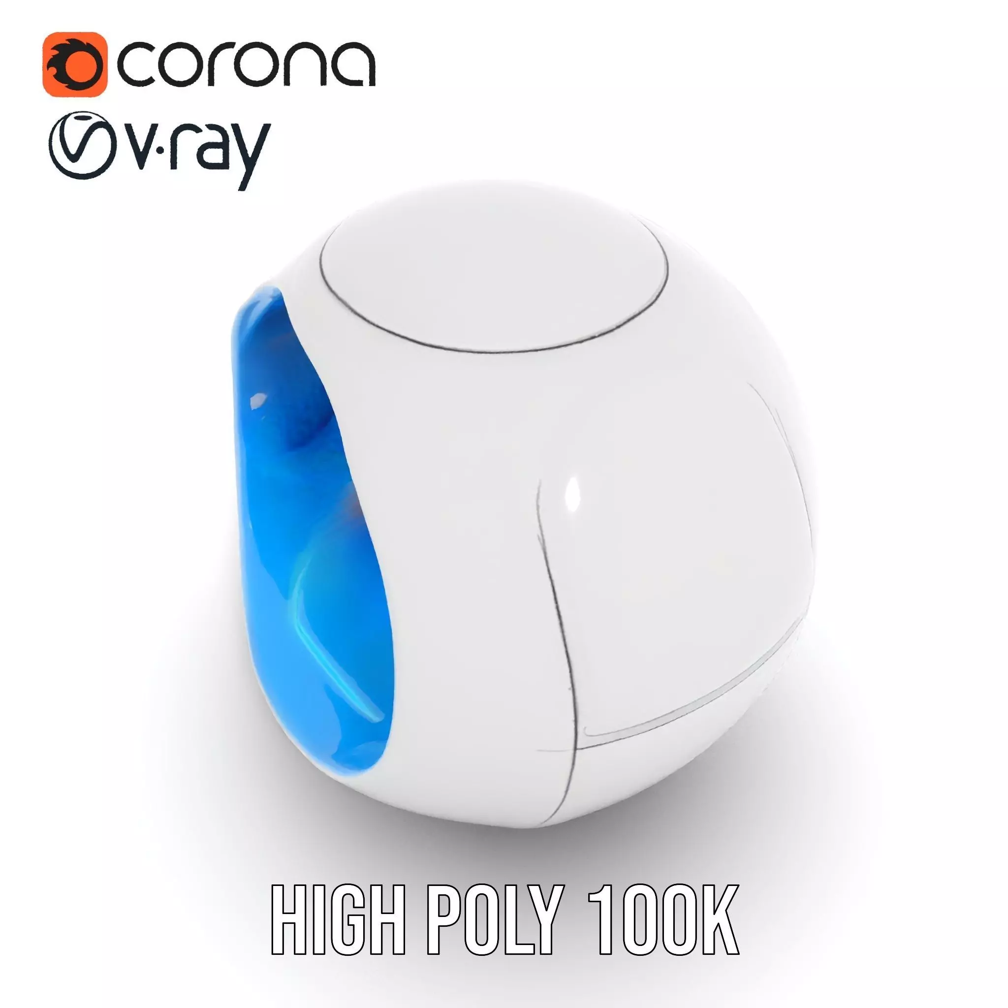 Futuristic Sphere Robot Model Pack Low-poly 3D model_18