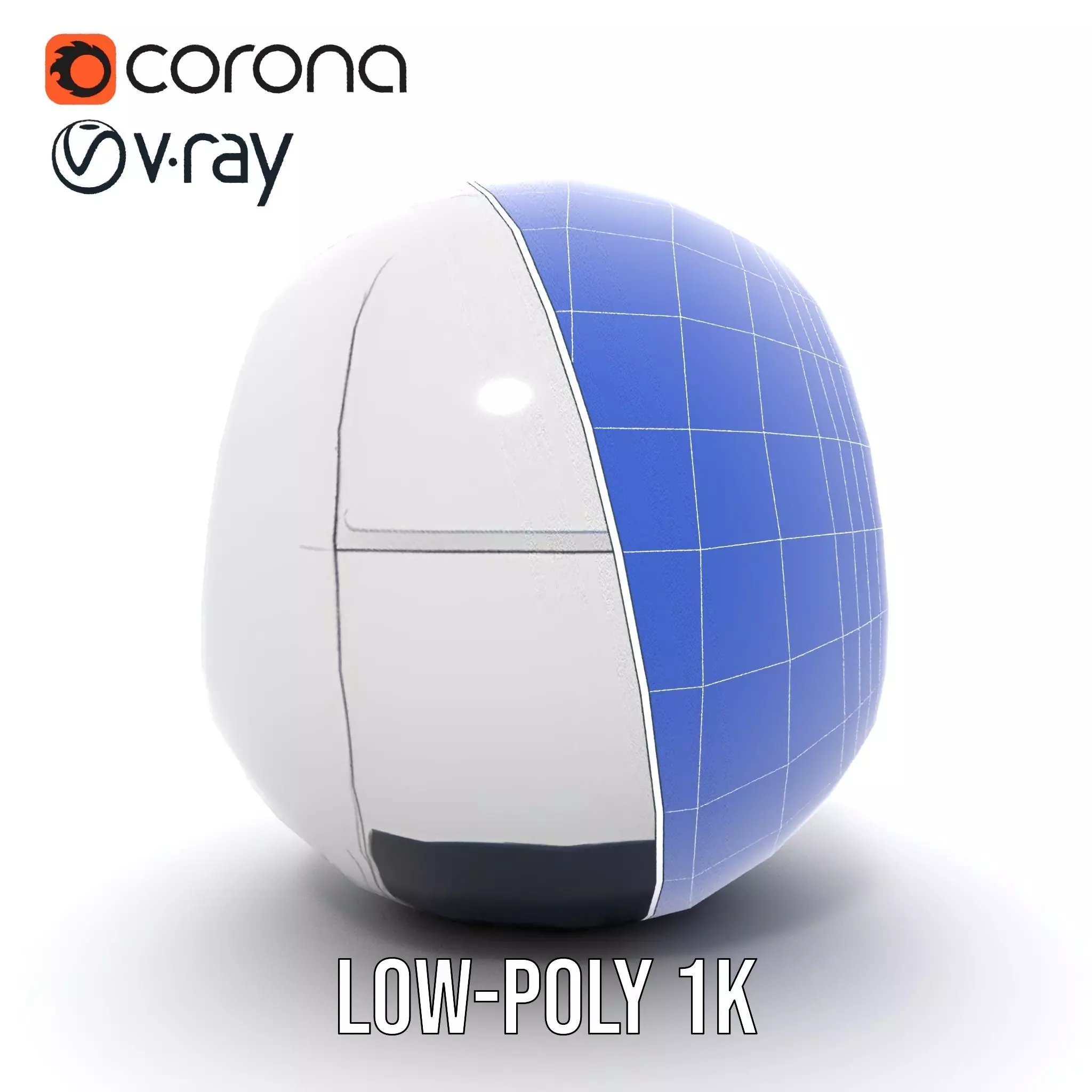 Futuristic Sphere Robot Model Pack Low-poly 3D model_32