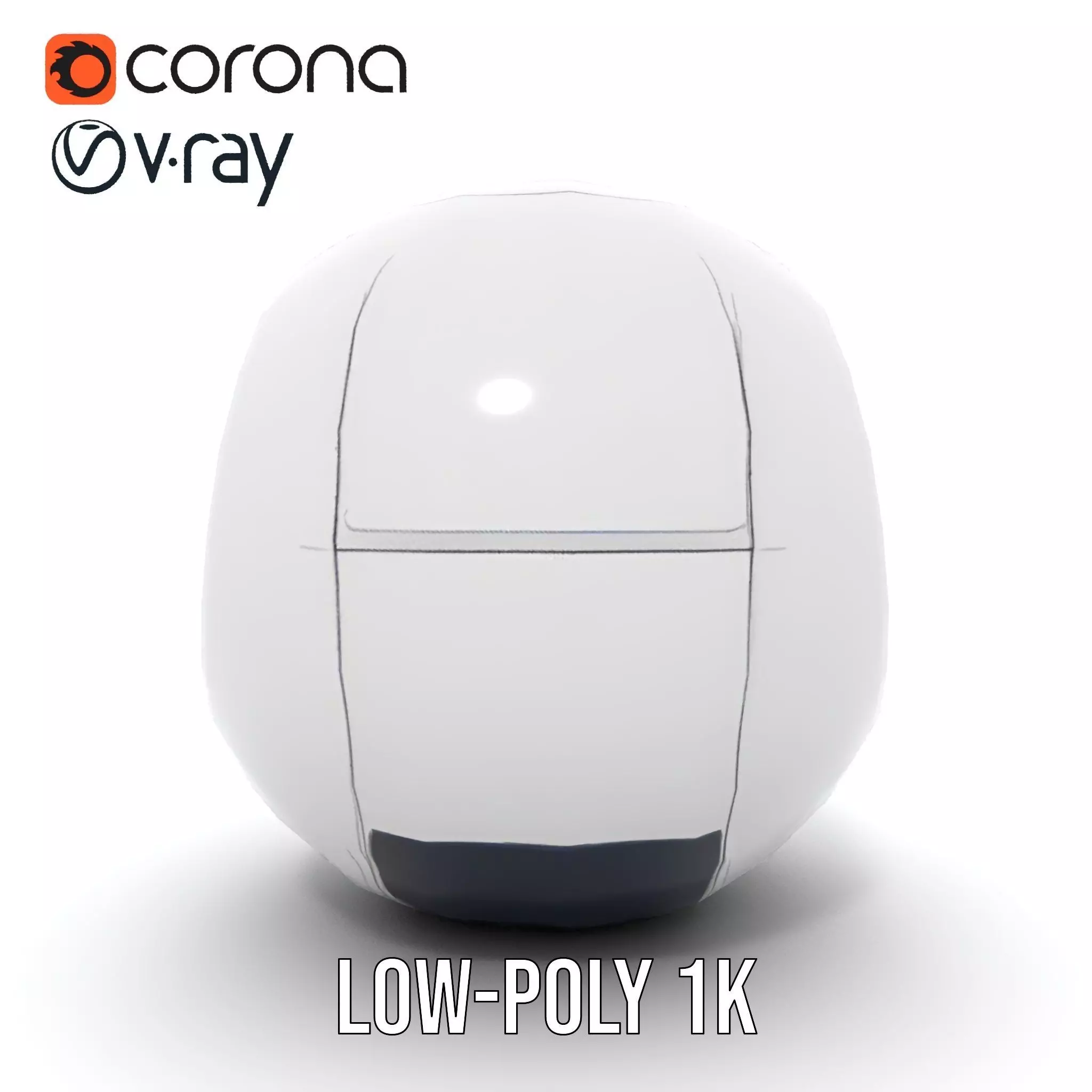 Futuristic Sphere Robot Model Pack Low-poly 3D model_15