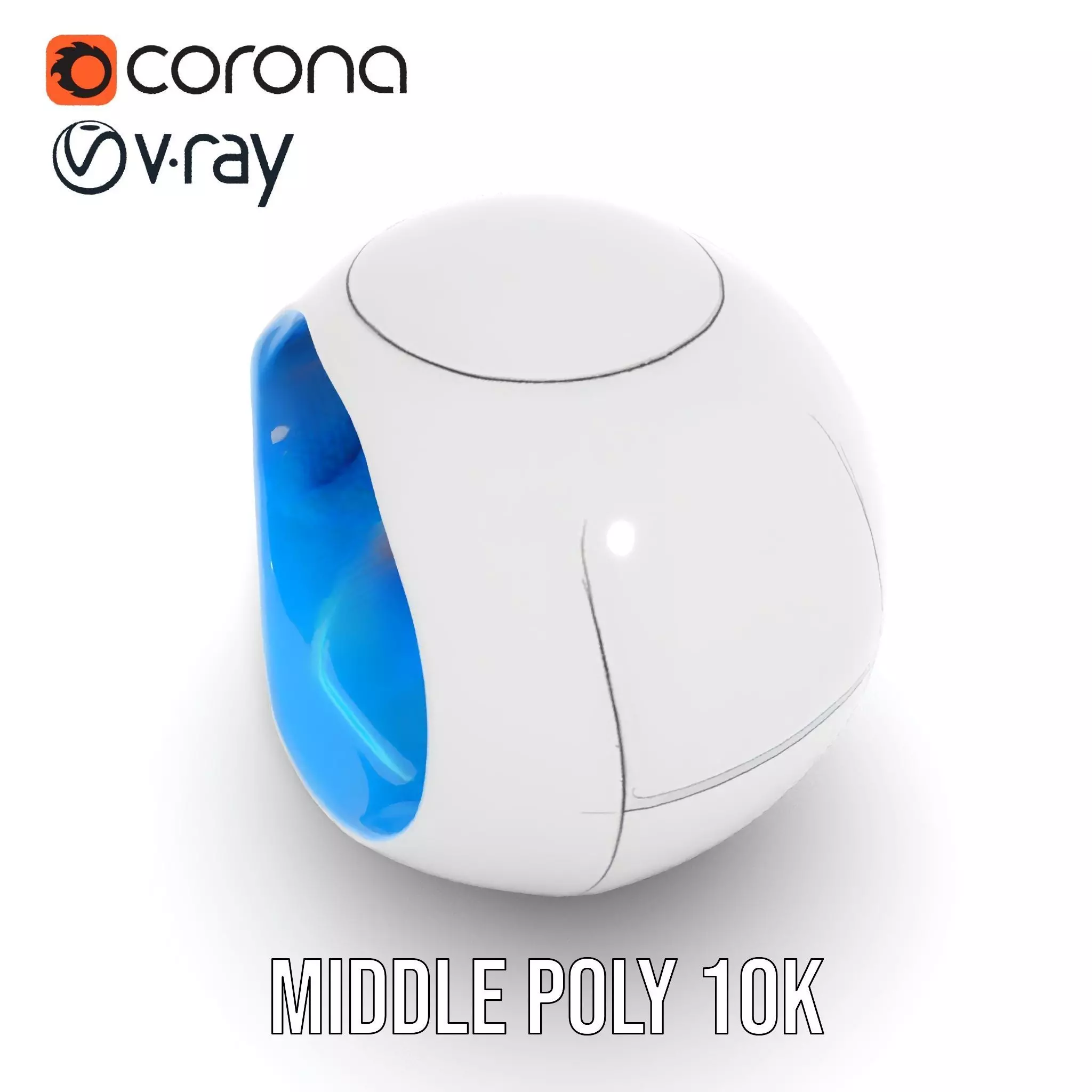 Futuristic Sphere Robot Model Pack Low-poly 3D model_14