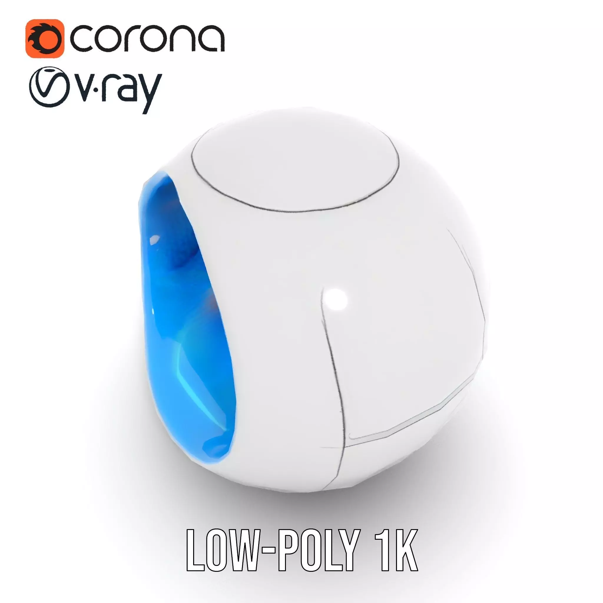 Futuristic Sphere Robot Model Pack Low-poly 3D model_10