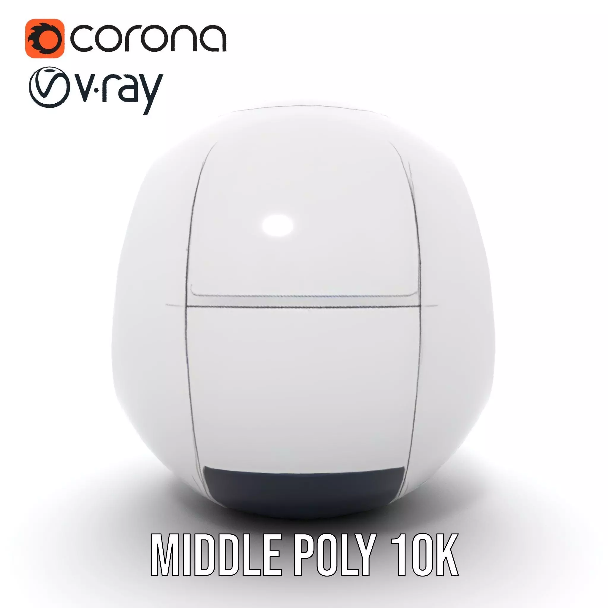 Futuristic Sphere Robot Model Pack Low-poly 3D model_6