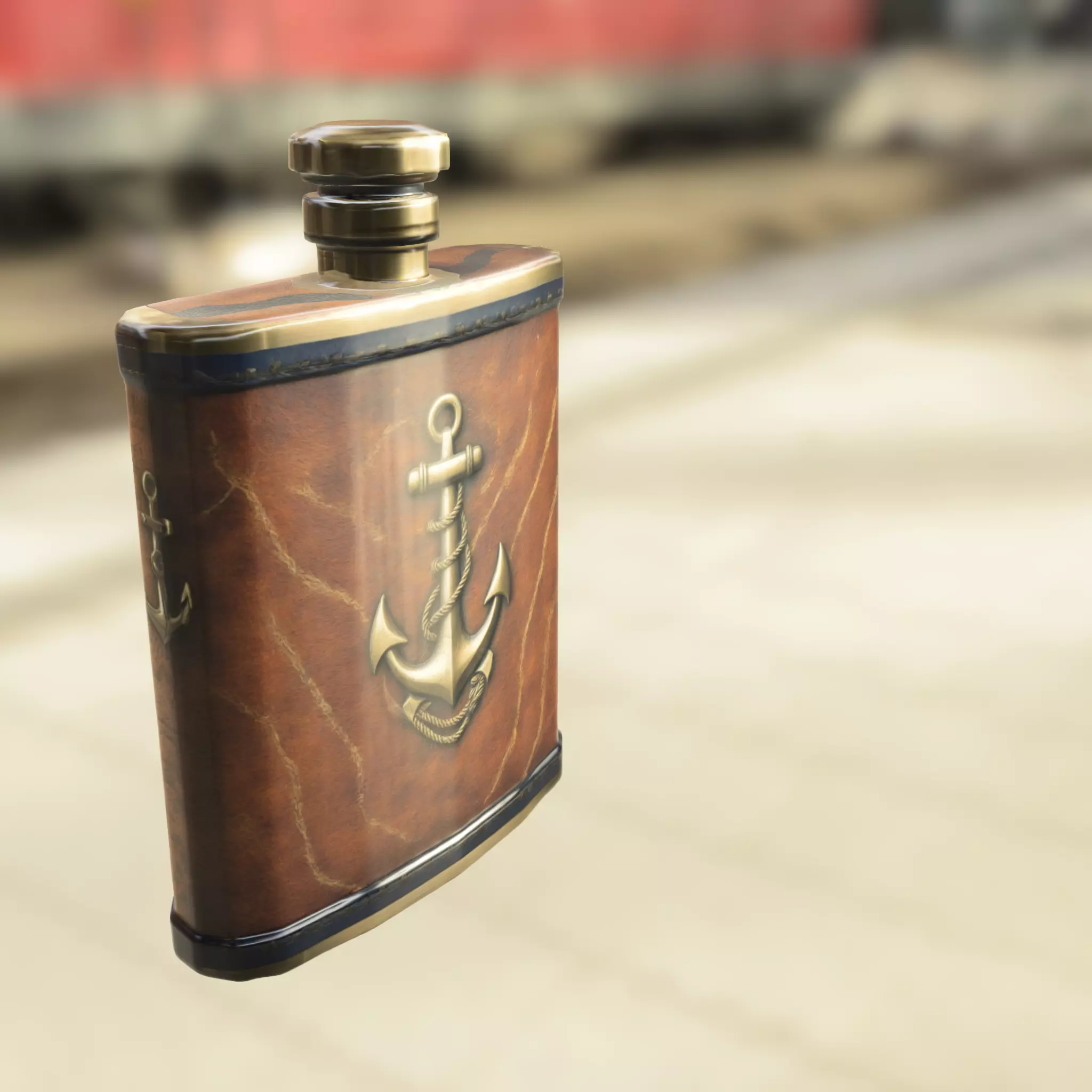 Nautical Flask Low-poly 3D model_0