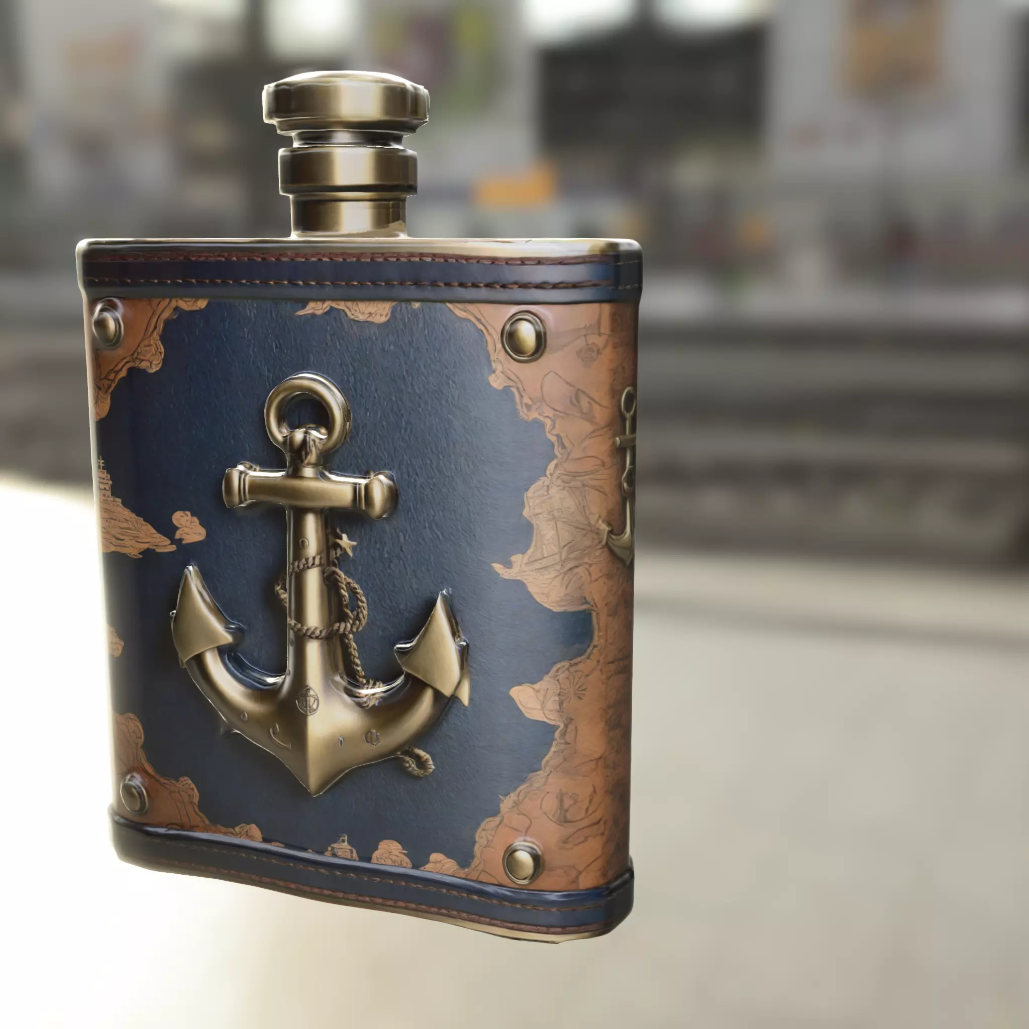 Nautical Flask Low-poly 3D model_3
