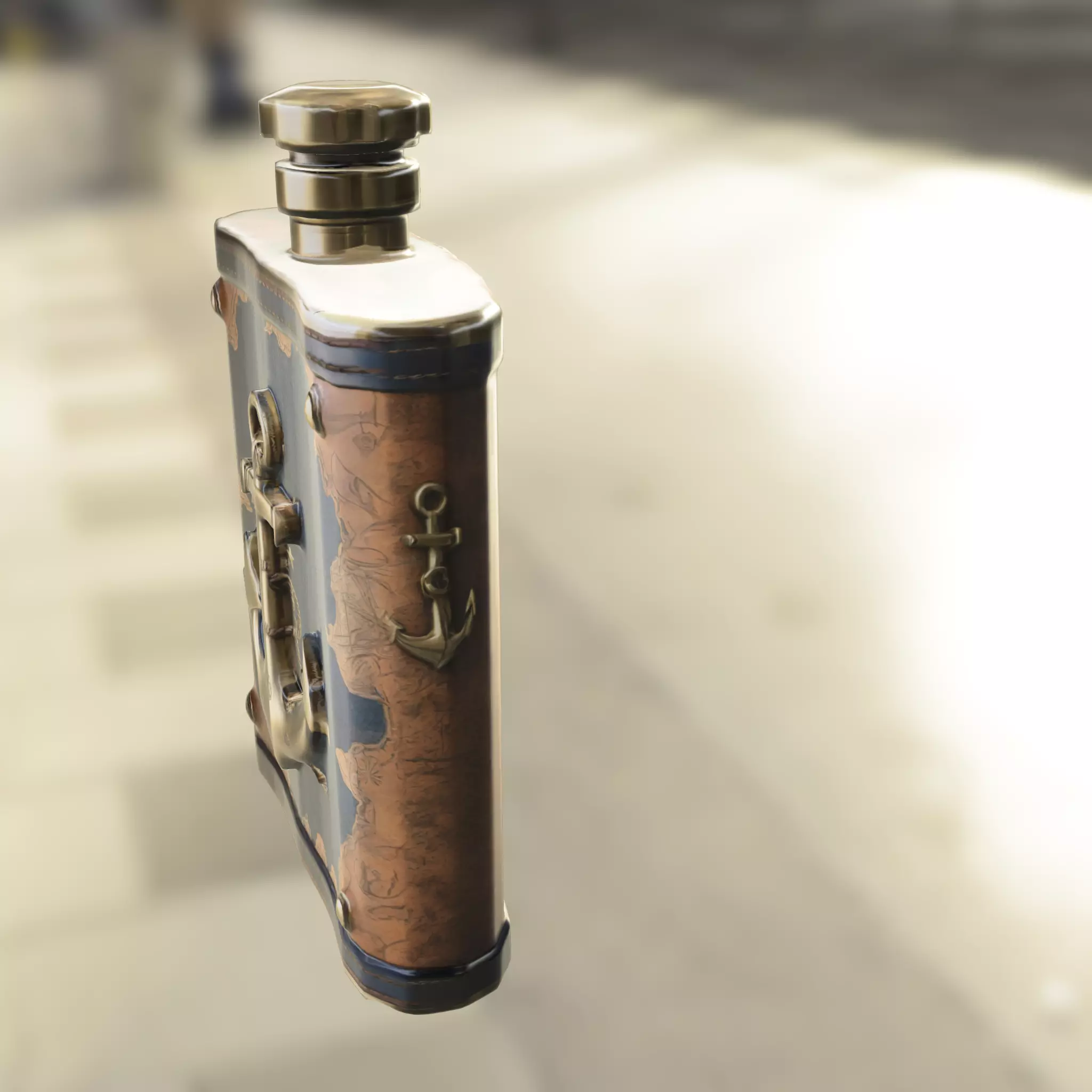 Nautical Flask Low-poly 3D model_4