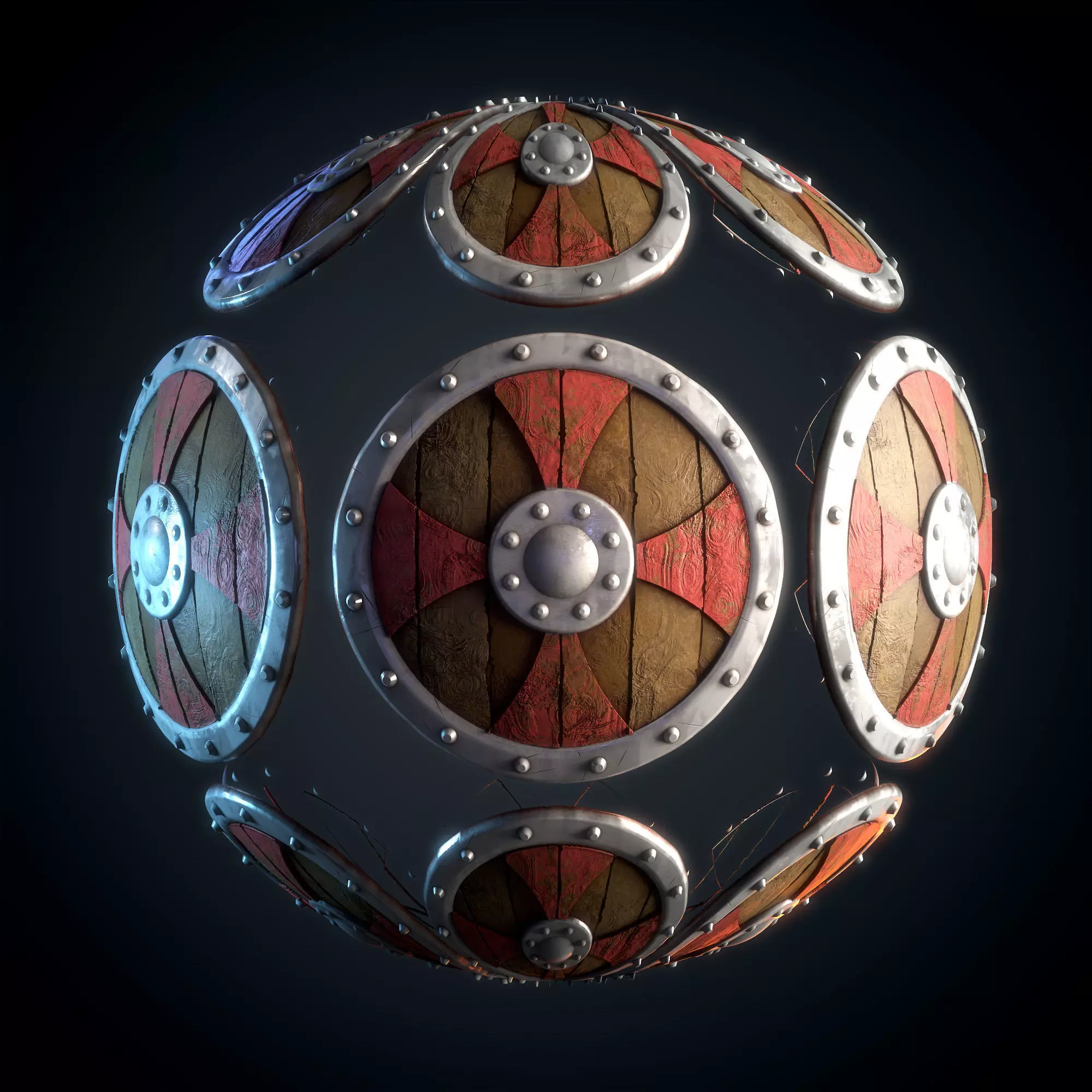 Viking Shield Sylized - Vol 01 - SBsar - Maps 3D model_11