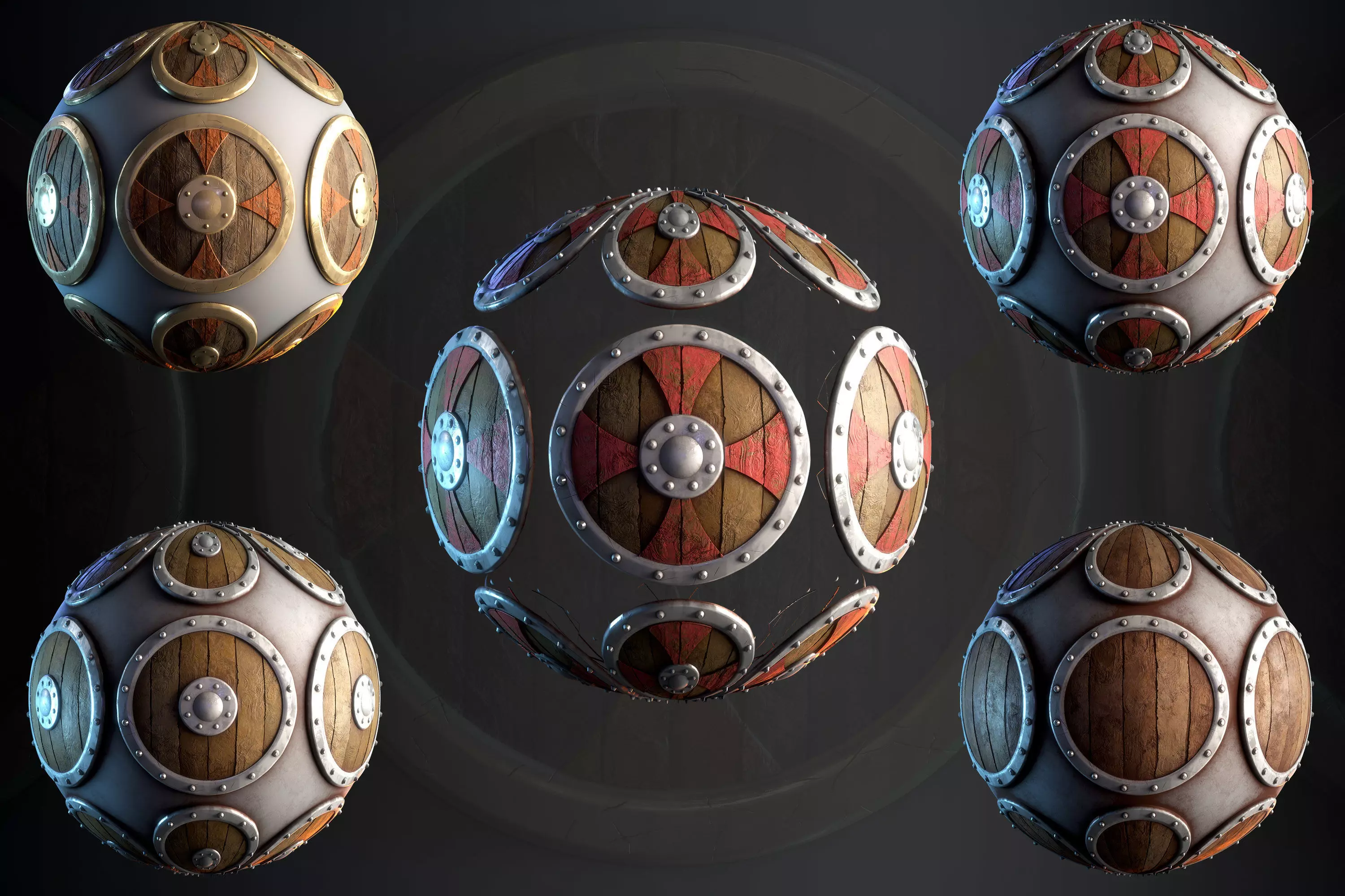 Viking Shield Sylized - Vol 01 - SBsar - Maps 3D model_1