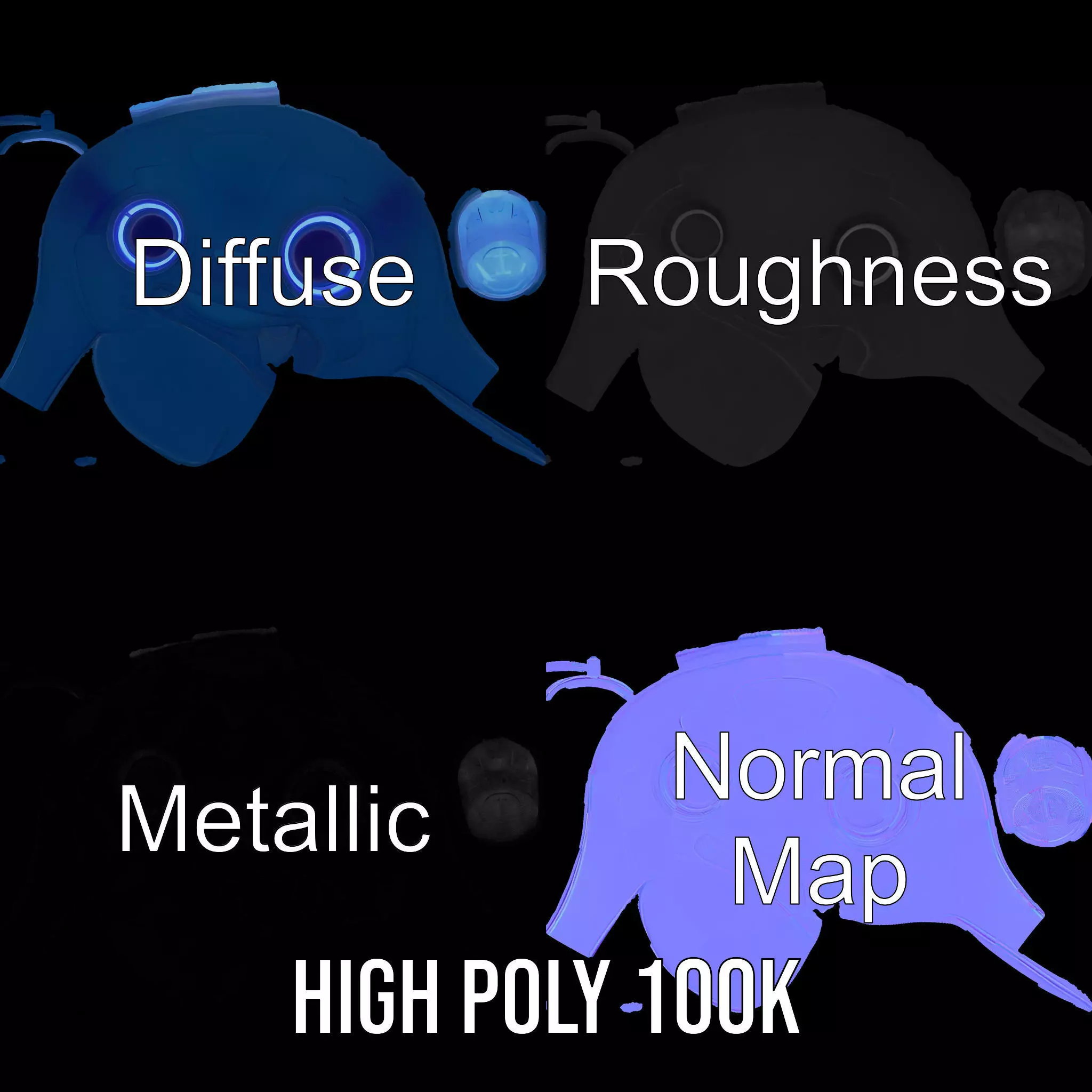 Futuristic Holographic Sphere Model Pack Low-poly 3D model_4