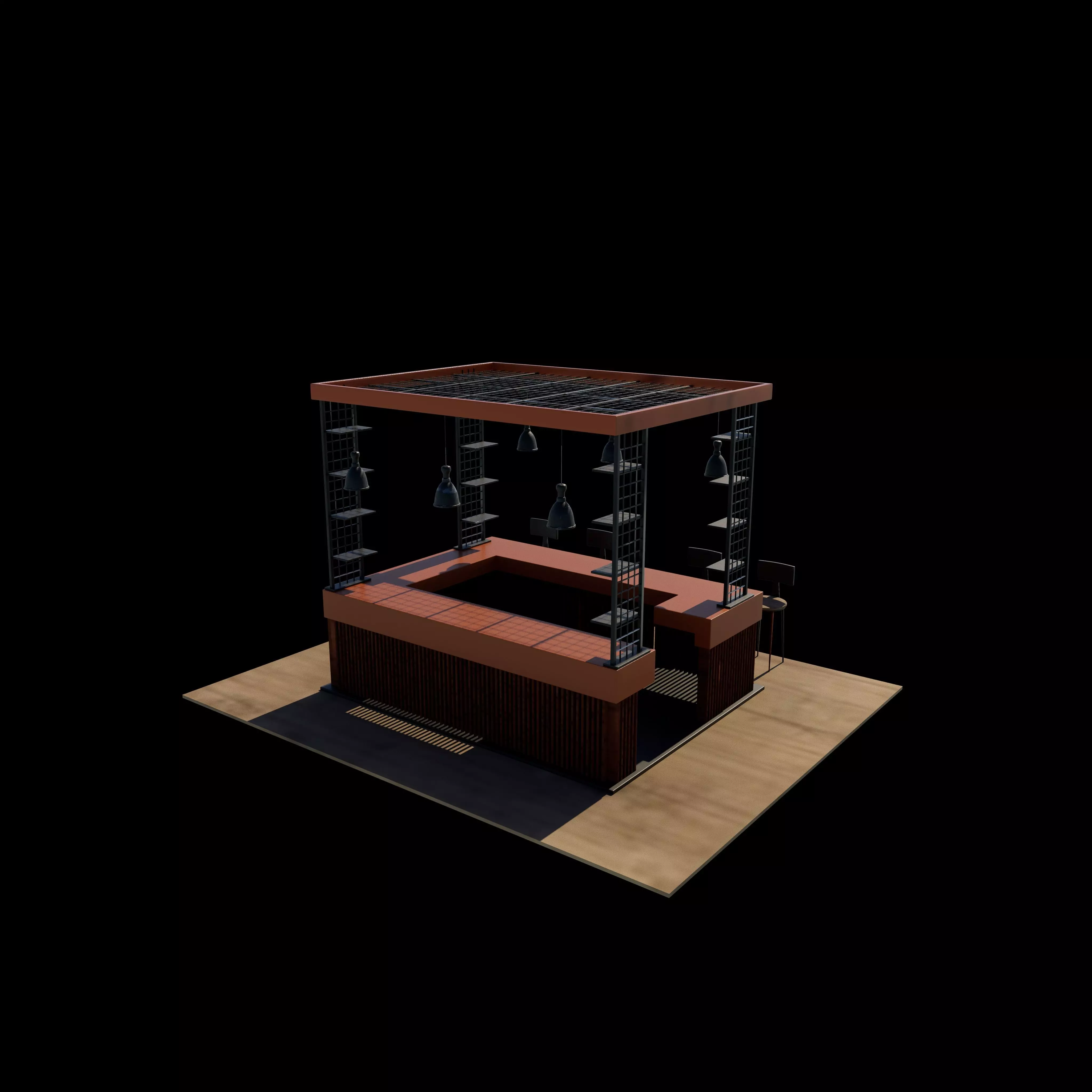 Unique Kiosk 3D model_18