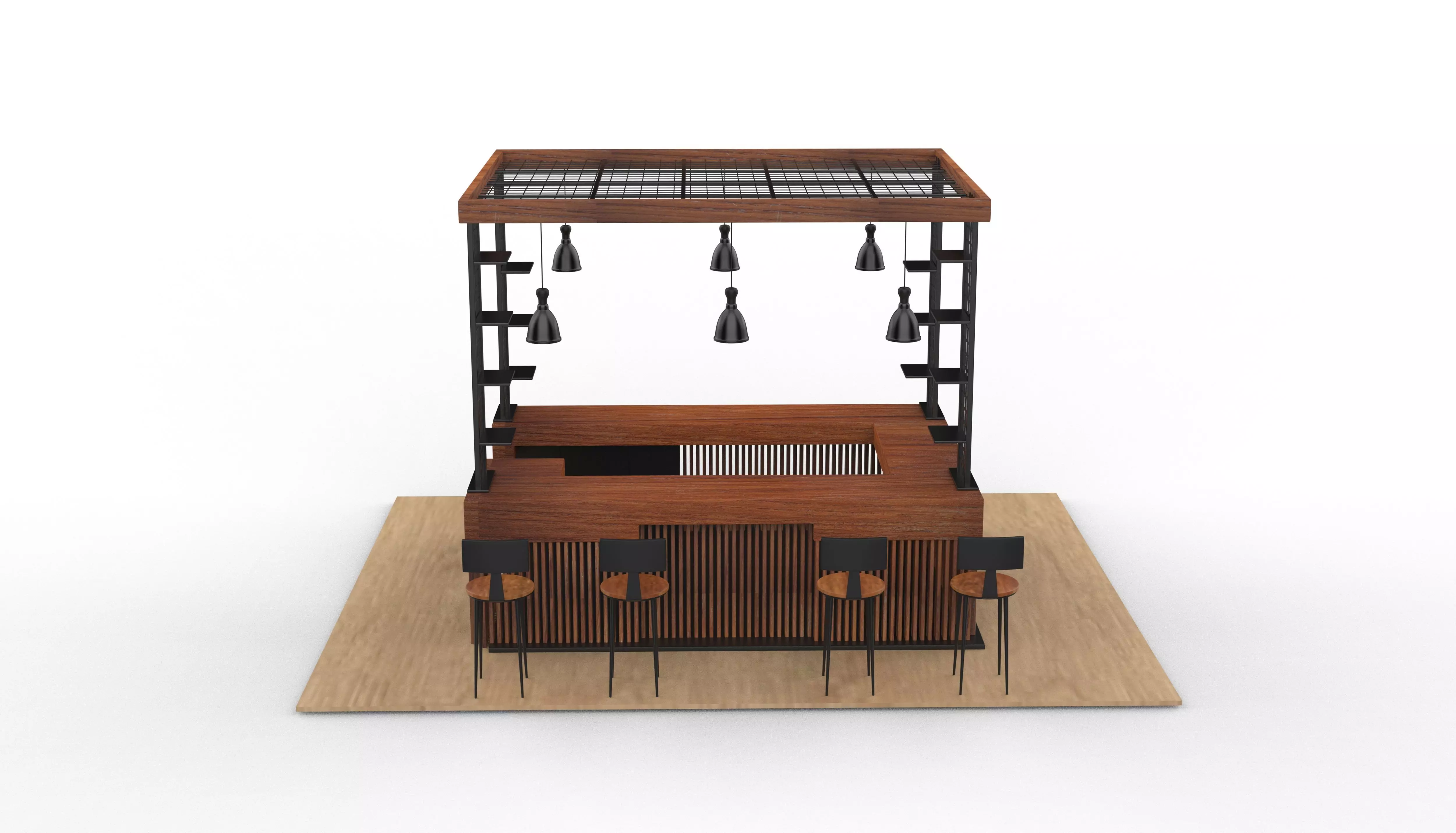 Unique Kiosk 3D model_4